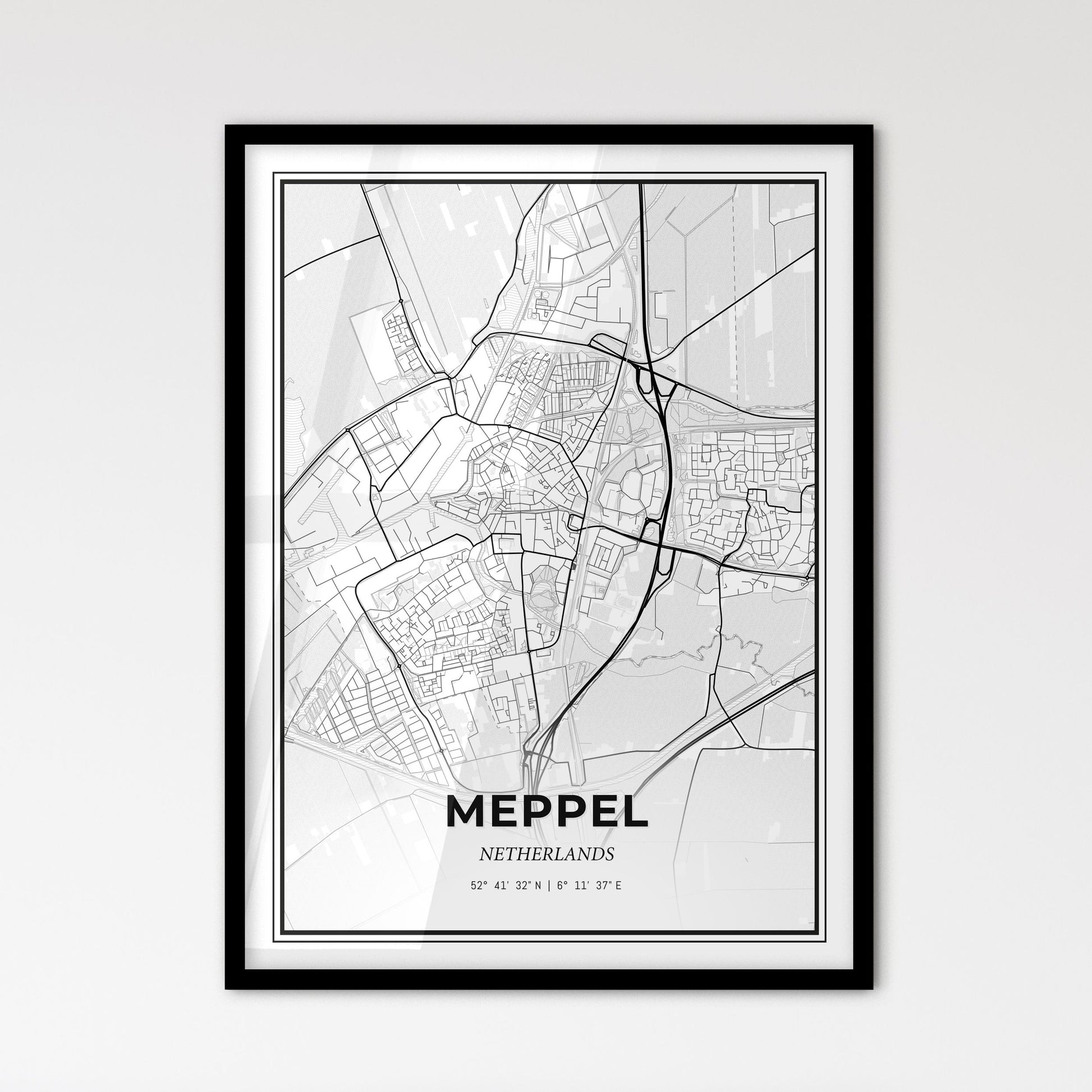  Meppel Netherlands - Scandinavian Style City Map for Modern Home Decor