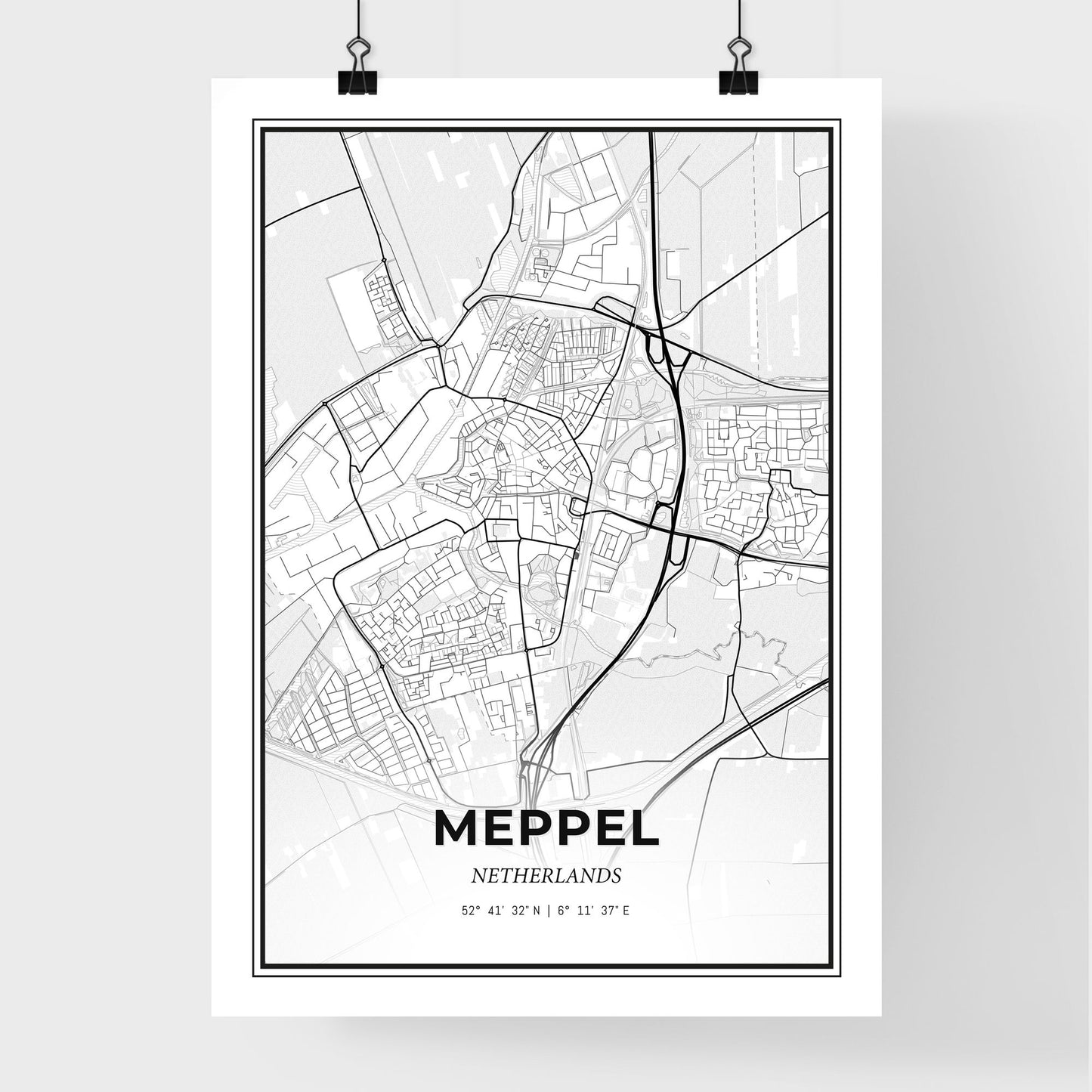  Meppel Netherlands - Premium City Map Poster