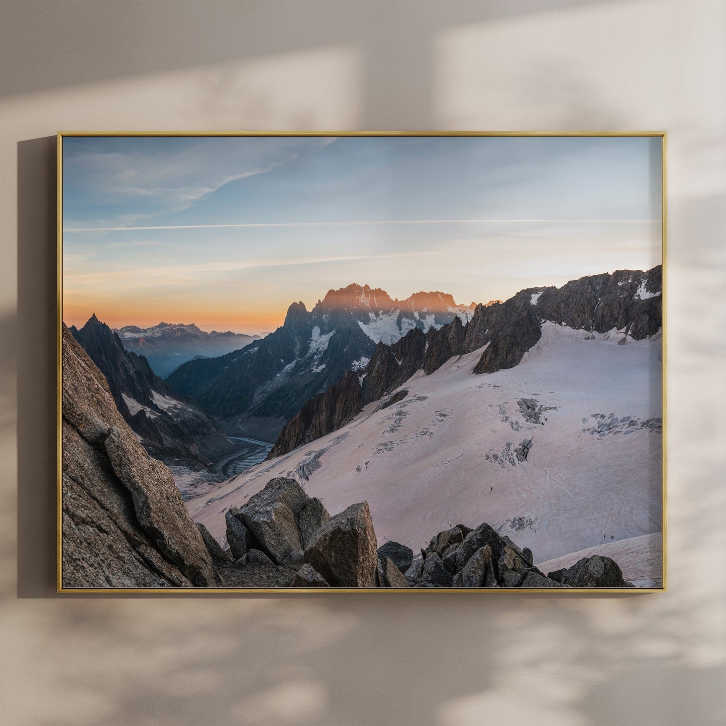 Mer de Glace Sunset Wall Art Print – Chamonix Glacier Photography