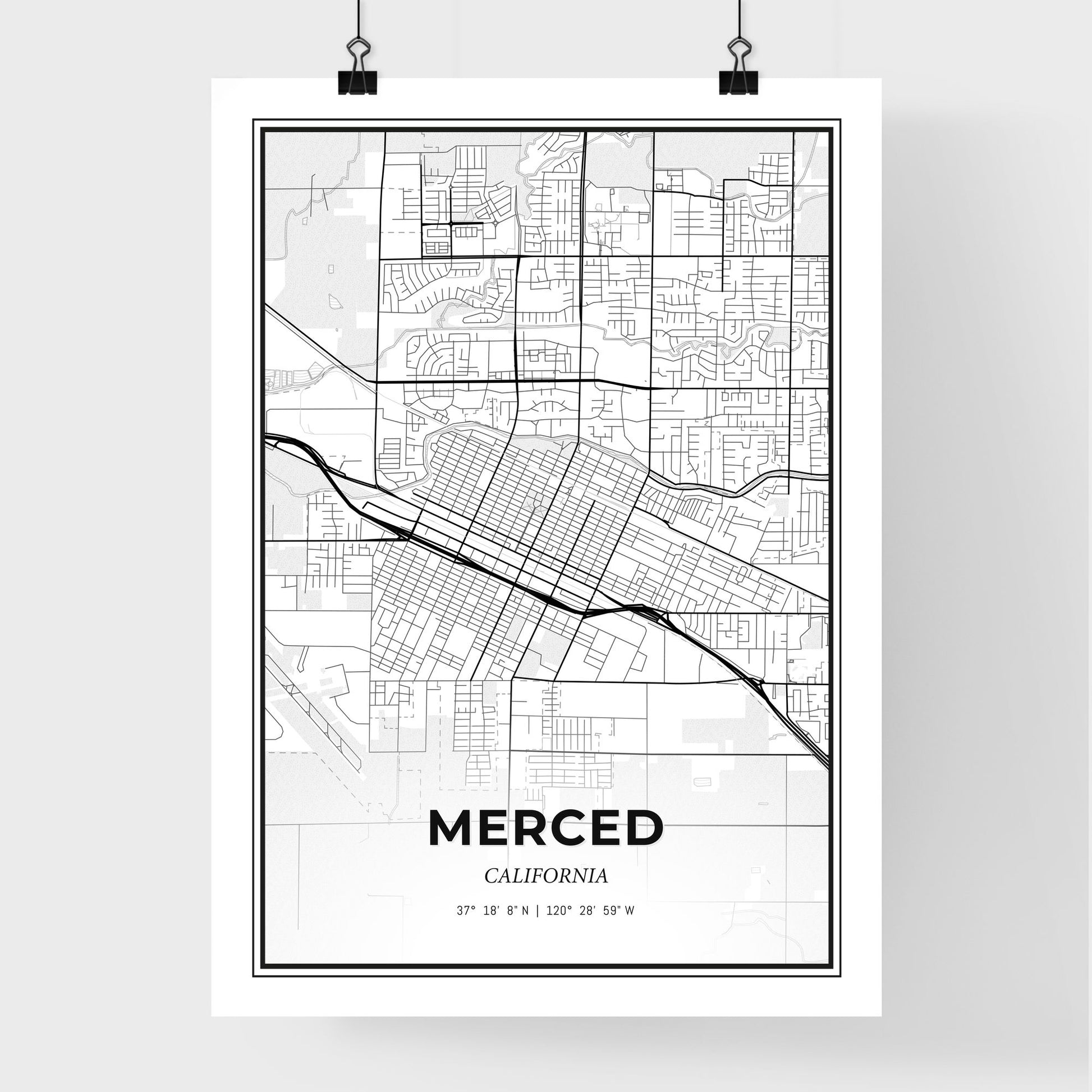 Merced California - Premium City Map Poster