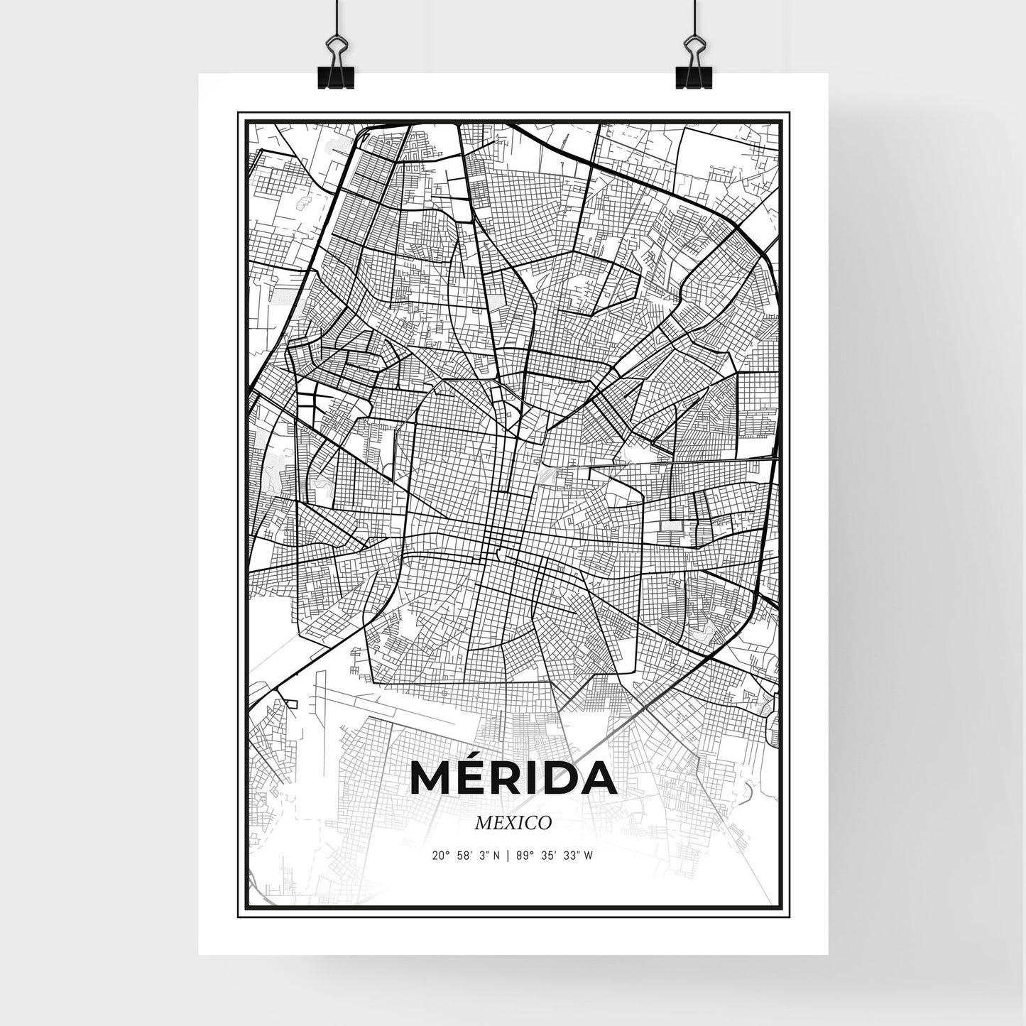 Mérida Mexico - Premium City Map Poster