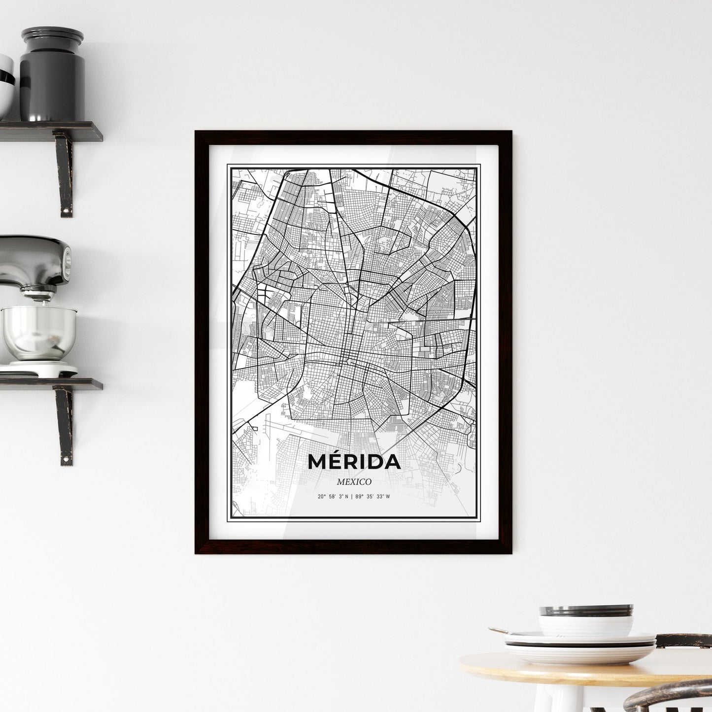 Mérida Mexico - Minimal City Map