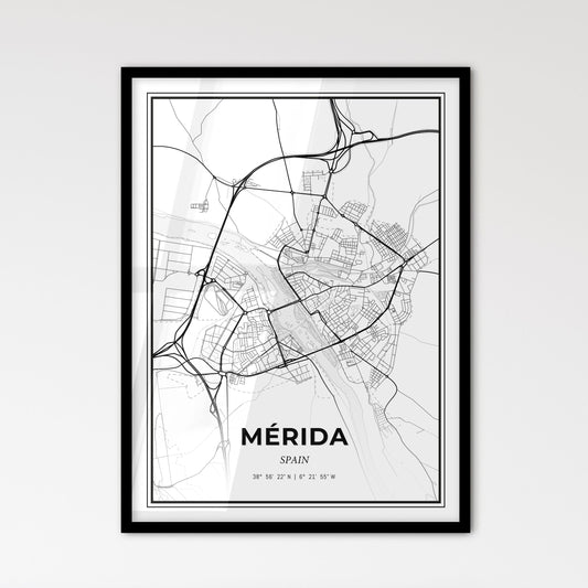 Mérida Spain - Scandinavian Style City Map for Modern Home Decor