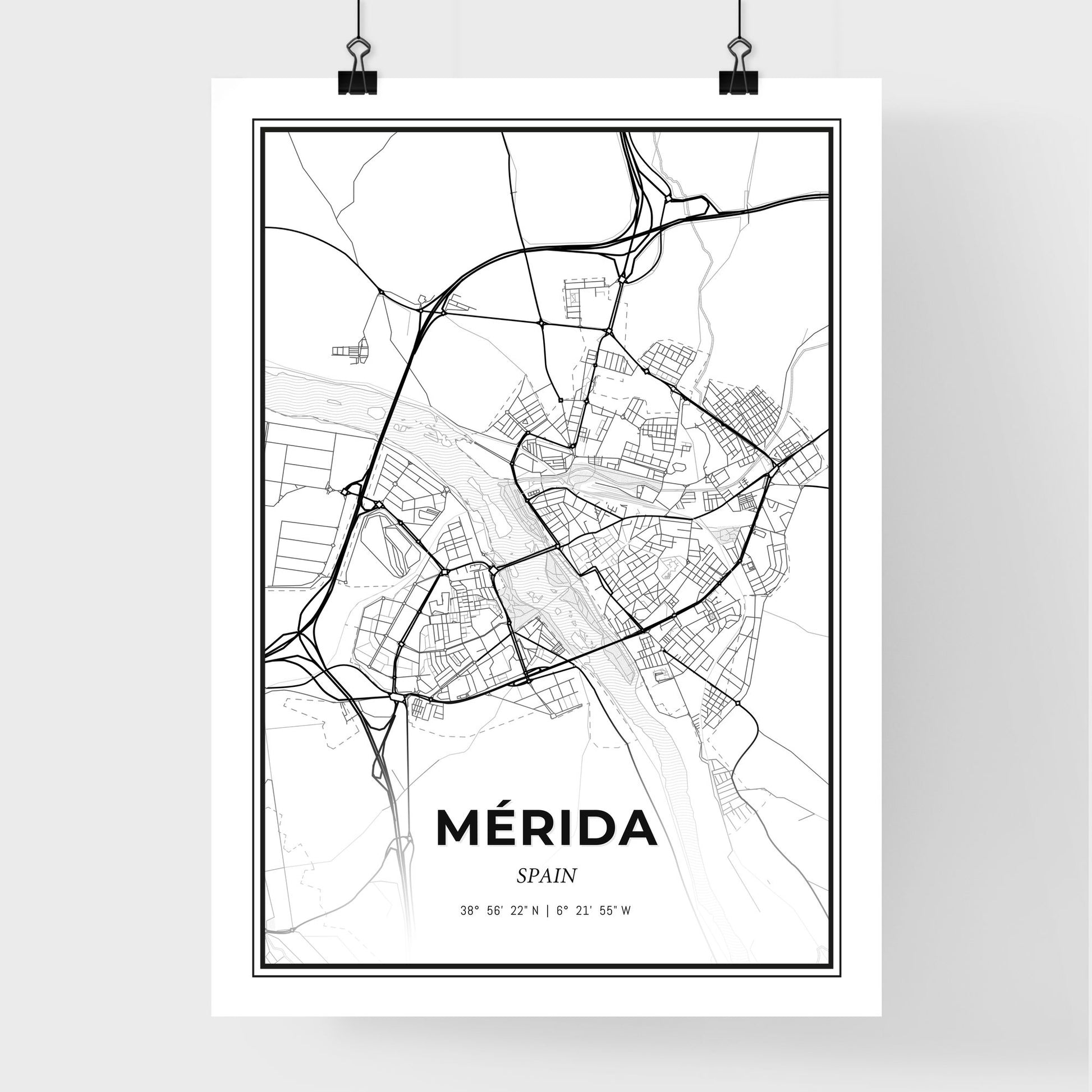 Mérida Spain - Premium City Map Poster