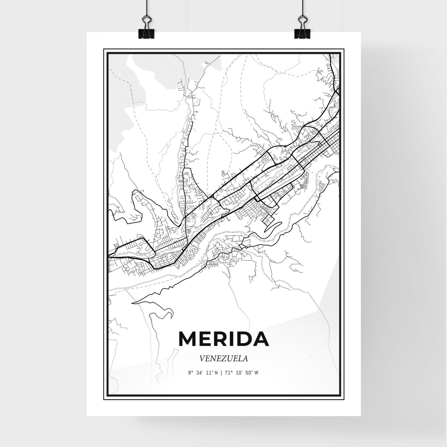 Merida Venezuela - Premium City Map Poster