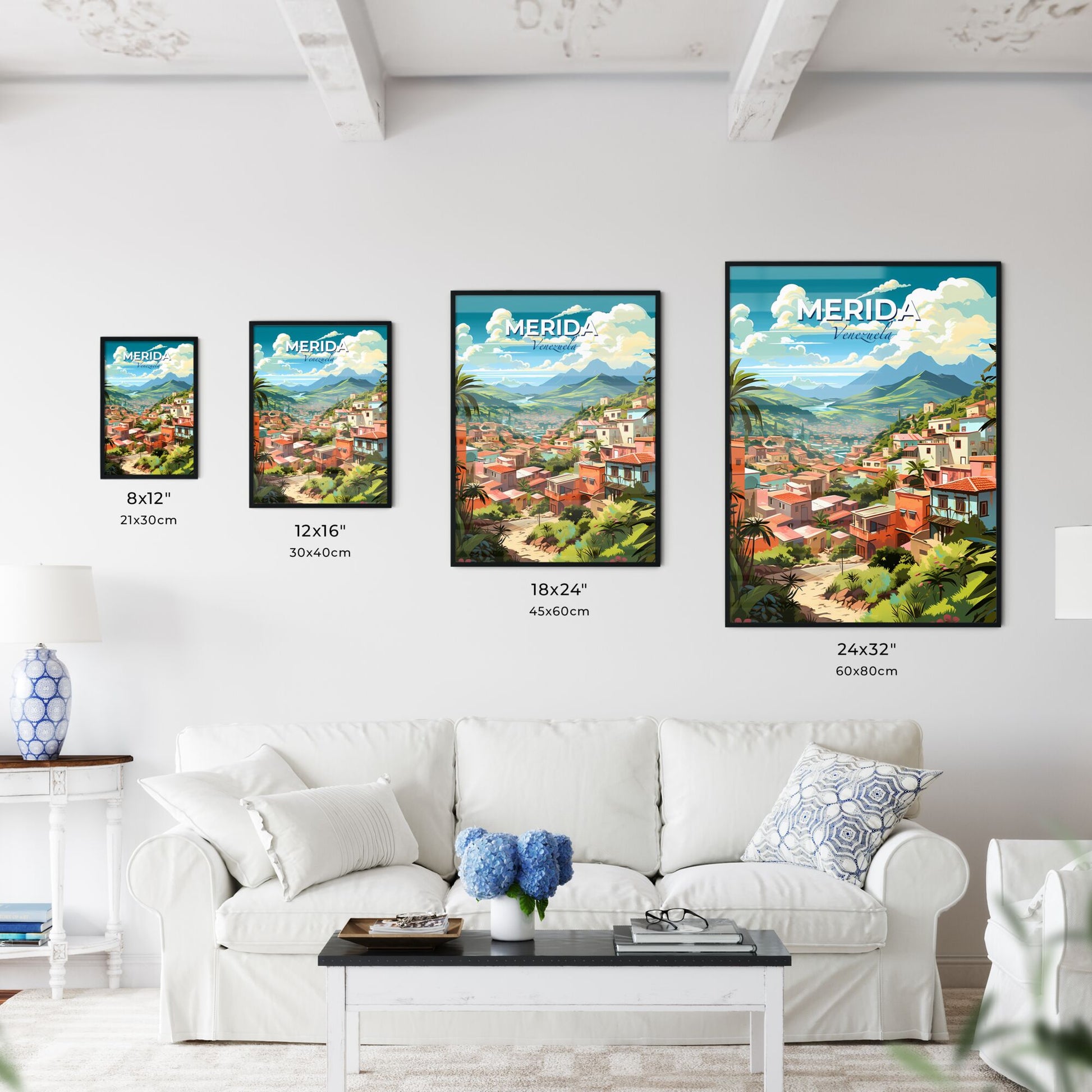 Vibrant Skyline of Mérida Venezuela - Colorful Town Art in a Valley Default Title