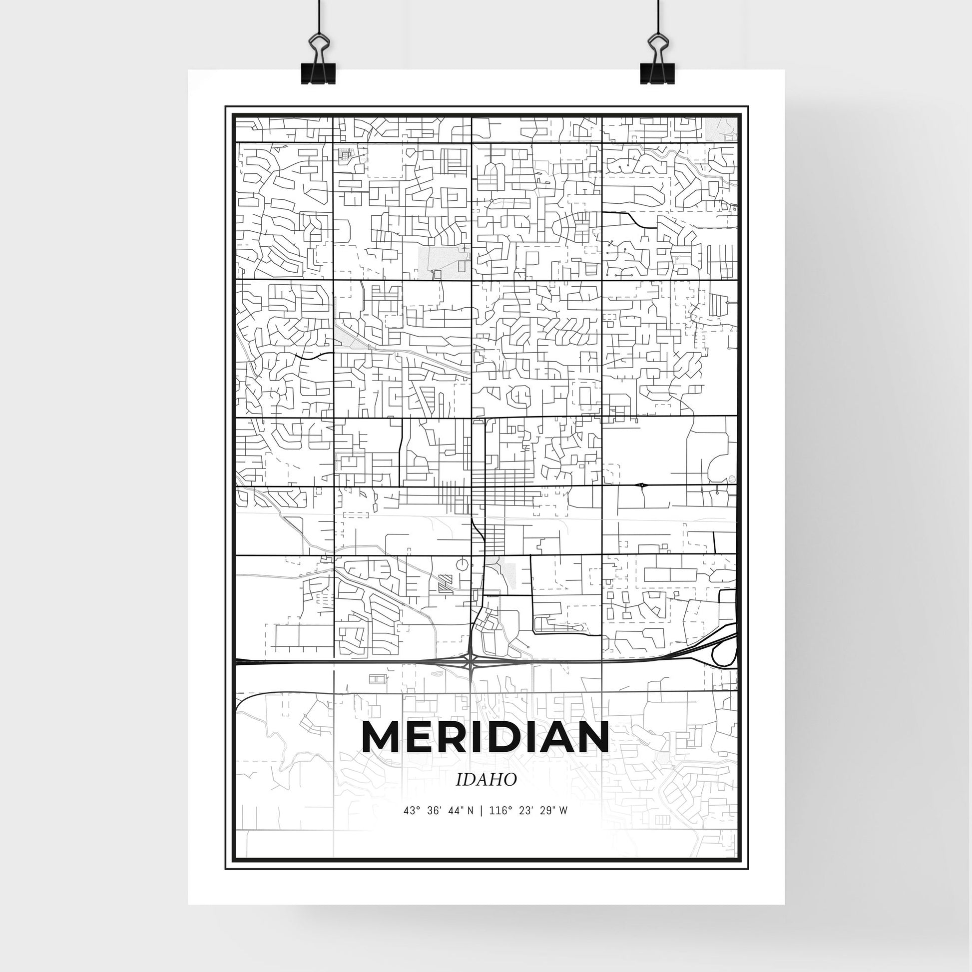 Meridian Idaho - Premium City Map Poster