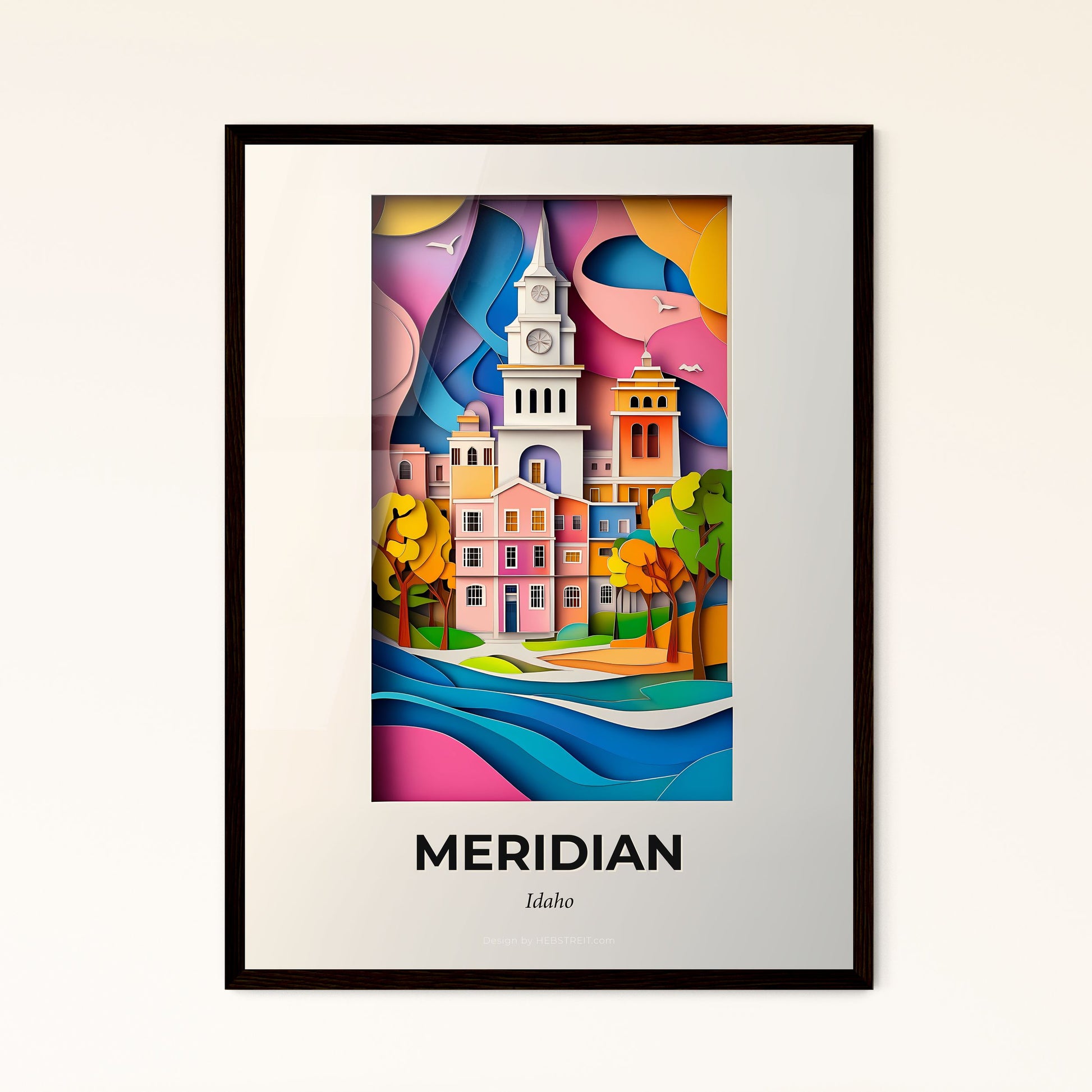 Vivid Meridian, Idaho - a city with a clock tower