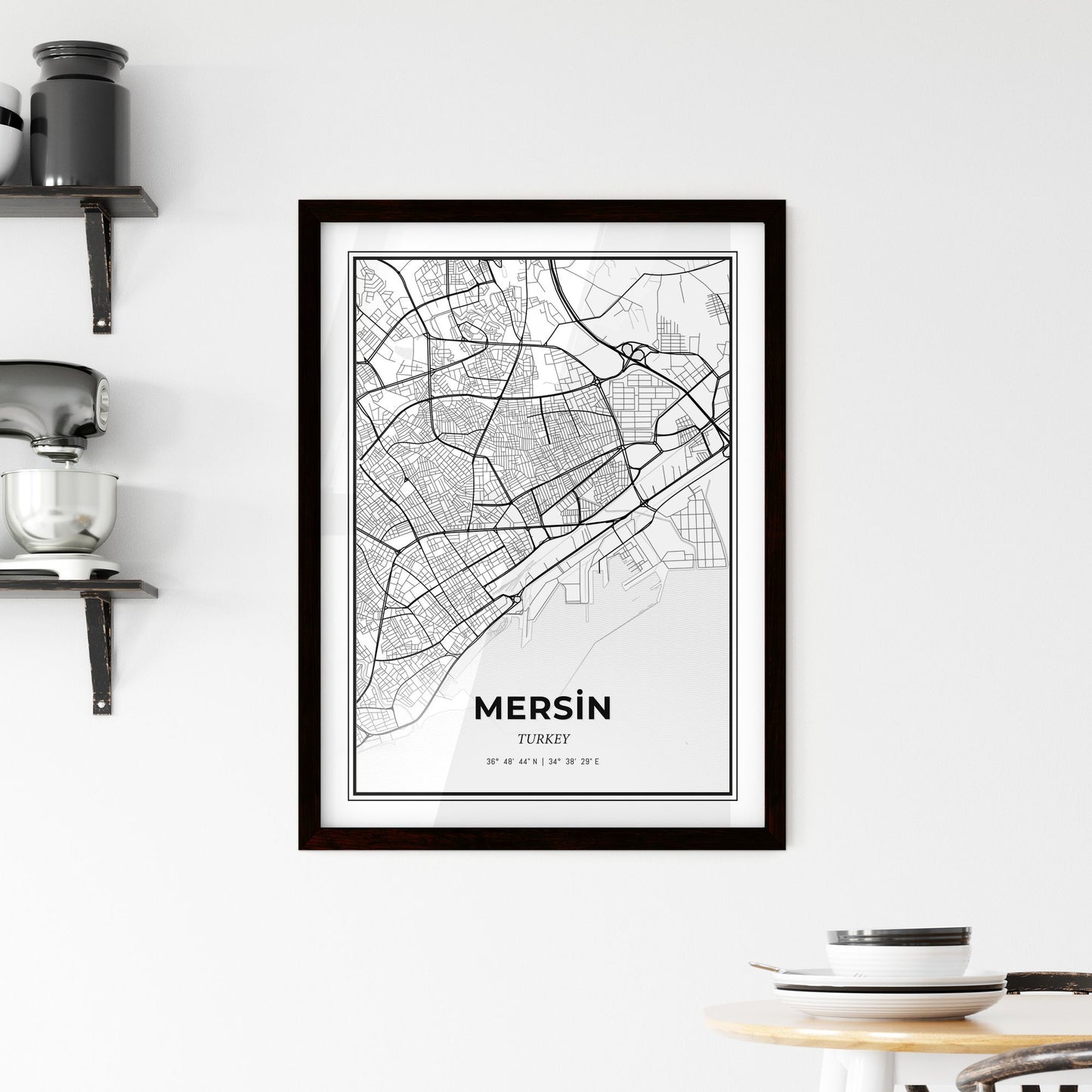 Mersin Turkey - Minimal City Map