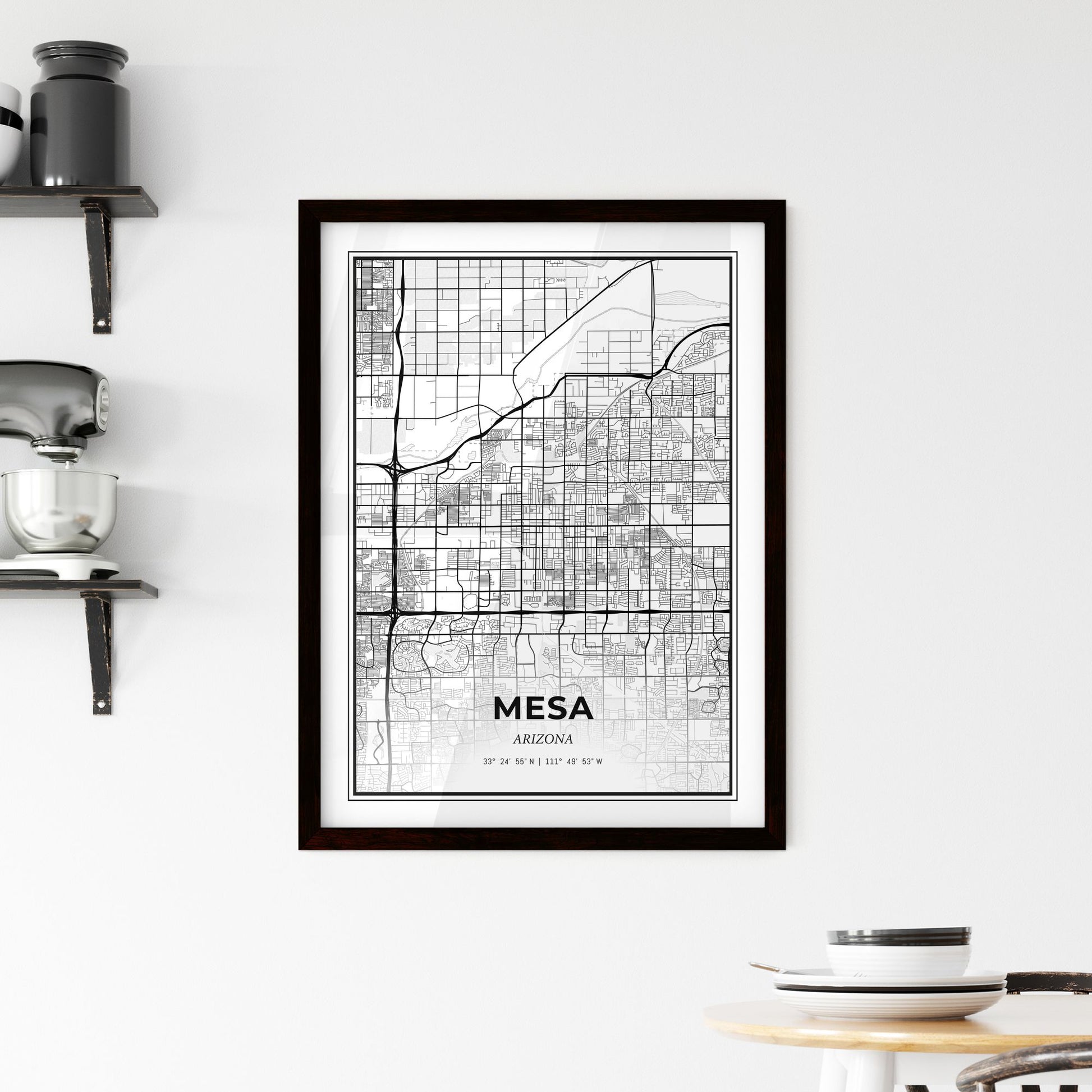 Mesa Arizona - Minimal City Map