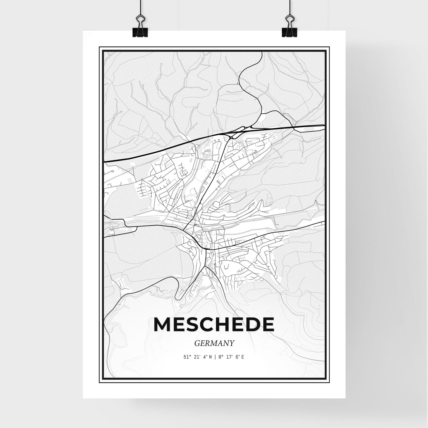 Meschede Germany - Premium City Map Poster