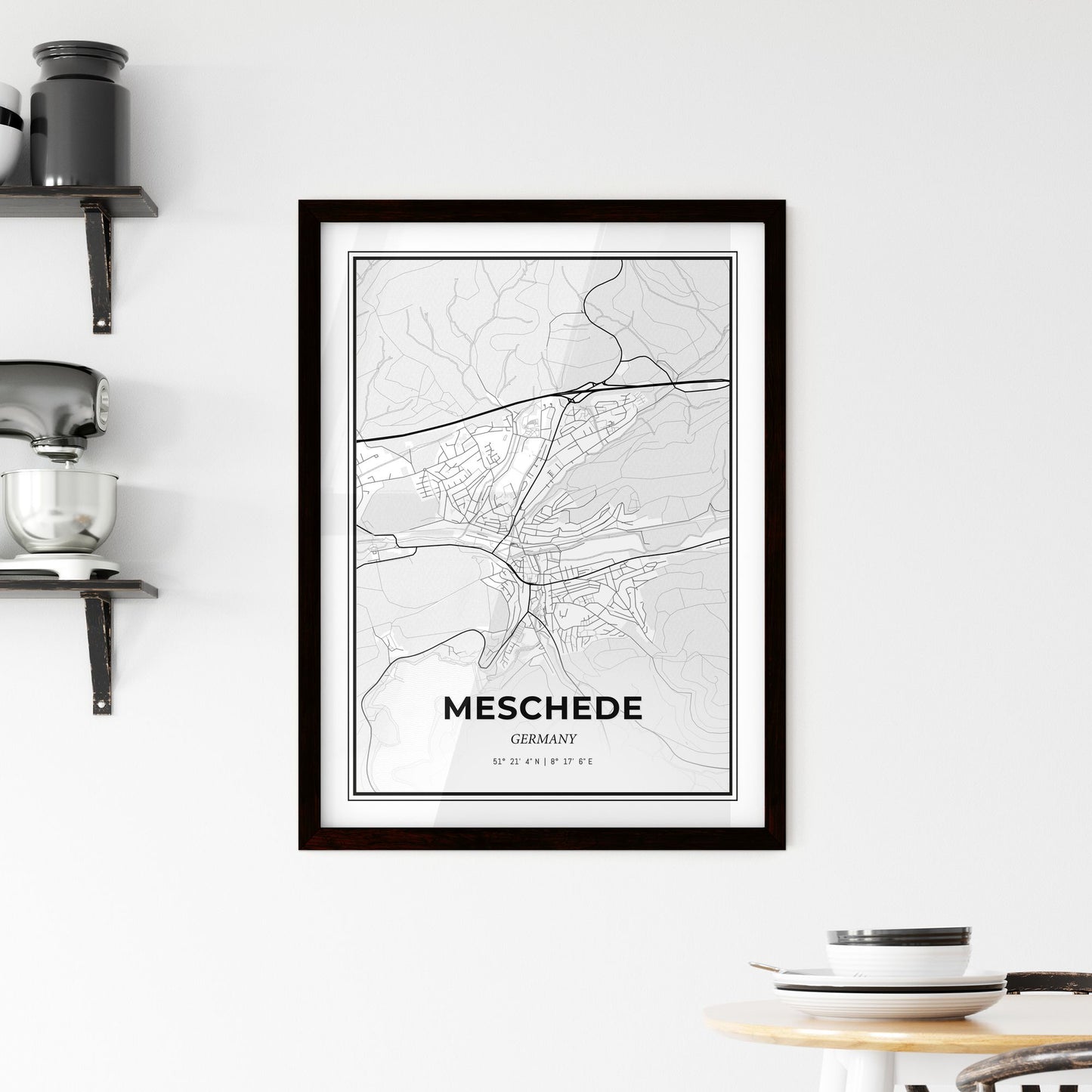 Meschede Germany - Minimal City Map