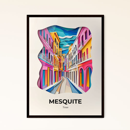 Vivid Mesquite, Texas - a colorful city street with a sky background