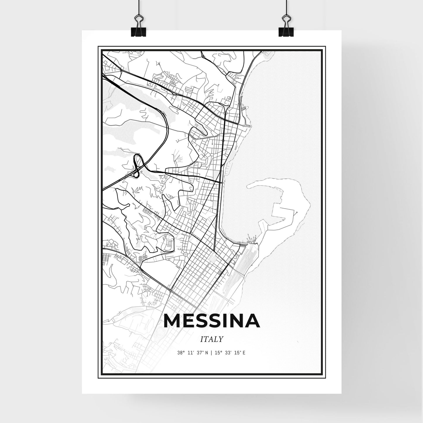 Messina Italy - Premium City Map Poster