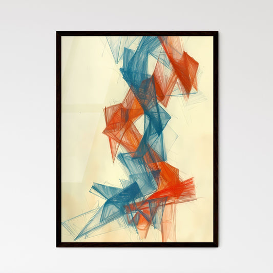 Vibrant and Expressive Abstract Metalpoint D - Framed Art Print