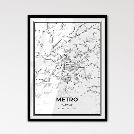 Metro Indonesia - Scandinavian Style City Map for Modern Home Decor