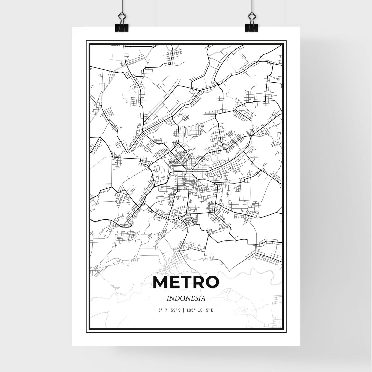 Metro Indonesia - Premium City Map Poster