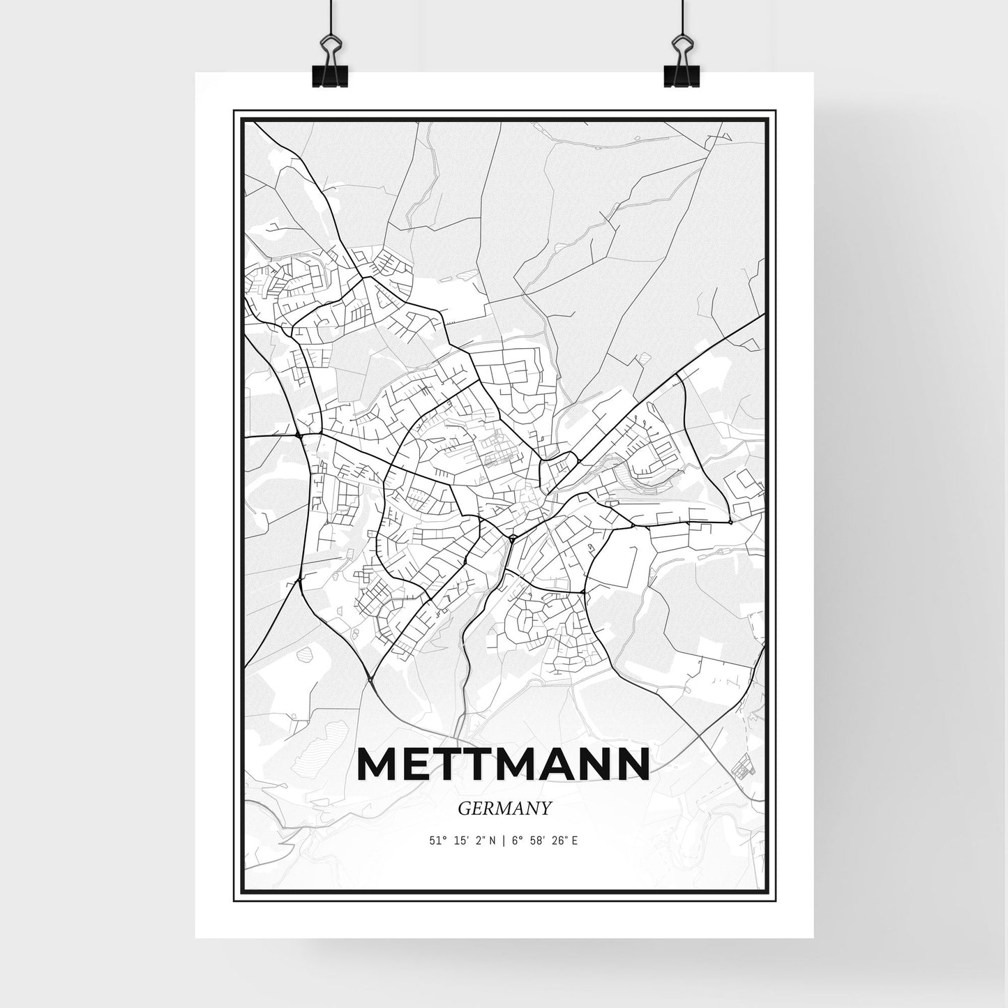 Mettmann Germany - Premium City Map Poster