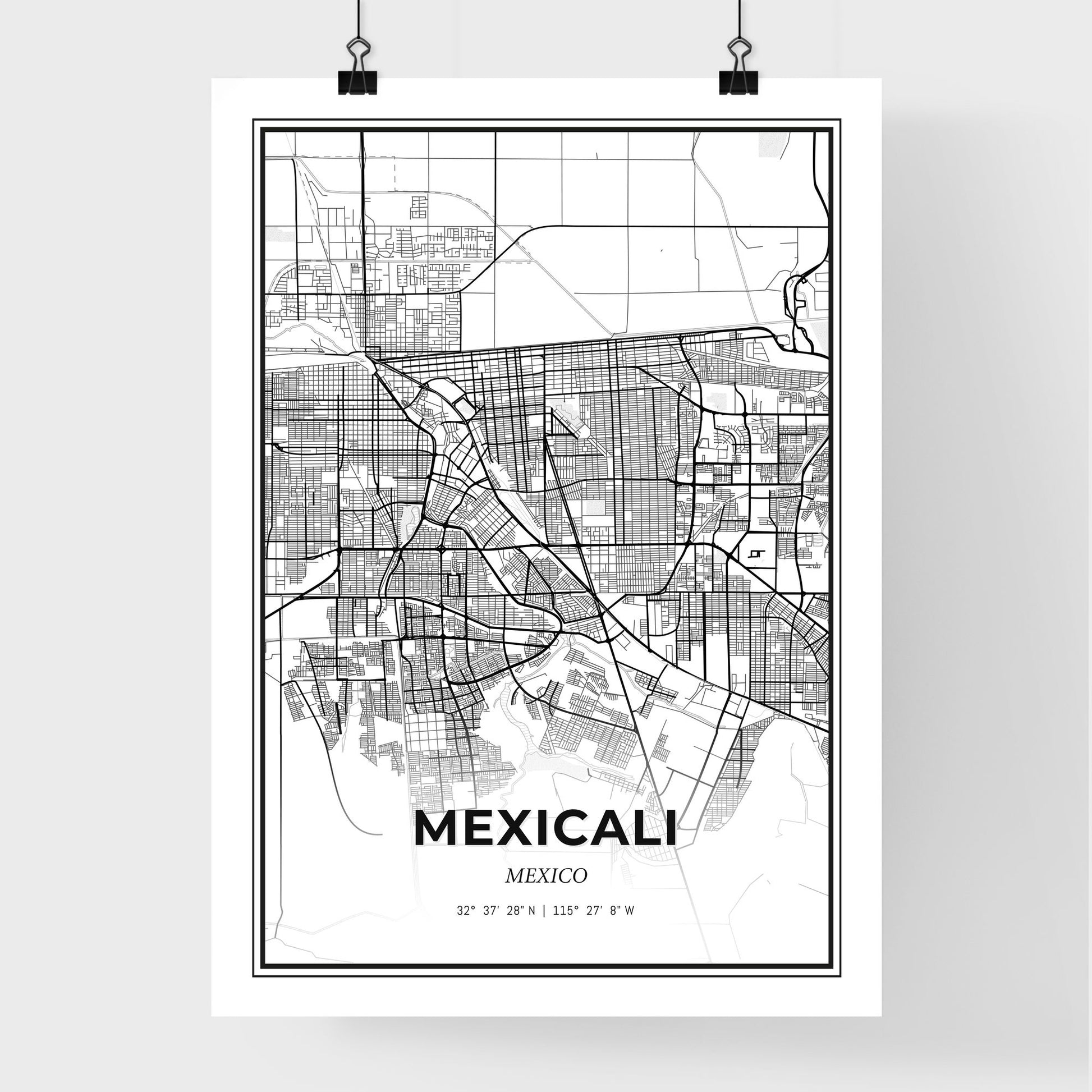 Mexicali Mexico - Premium City Map Poster