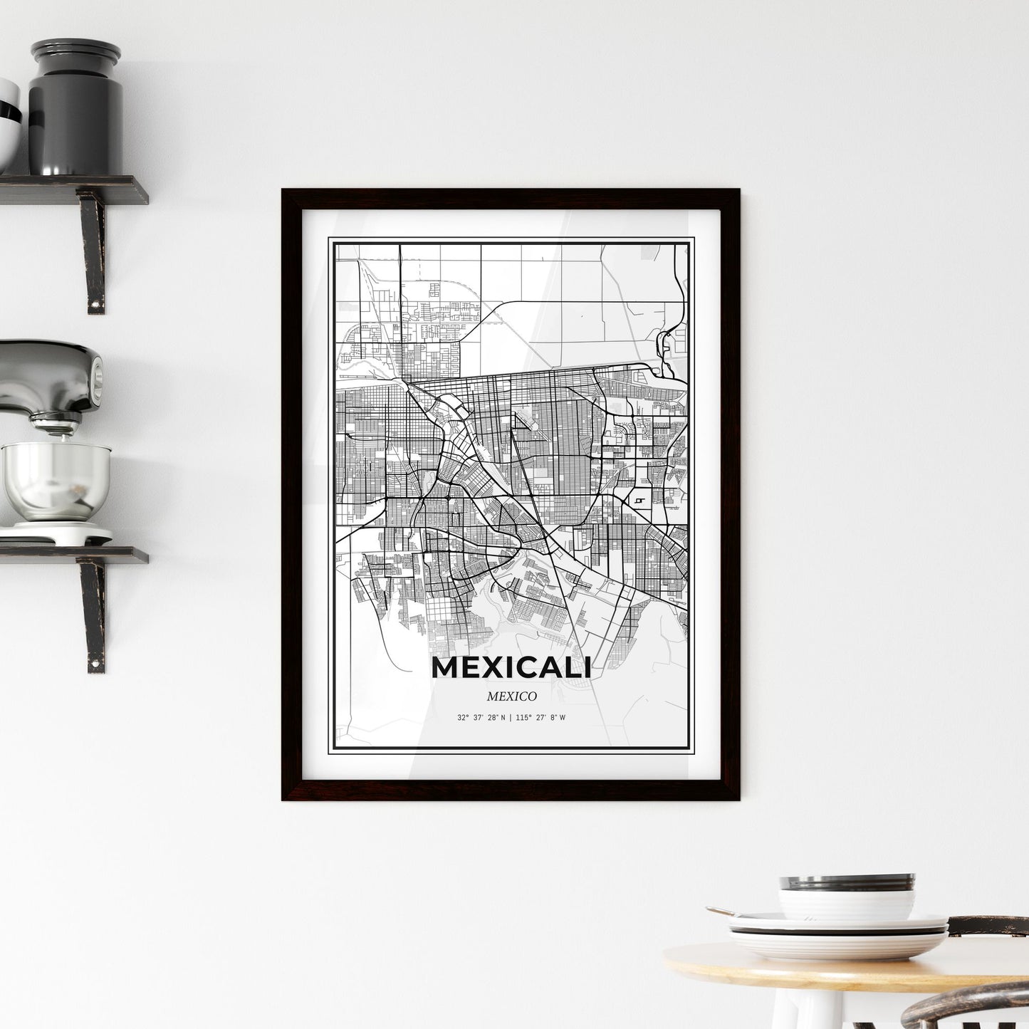 Mexicali Mexico - Minimal City Map