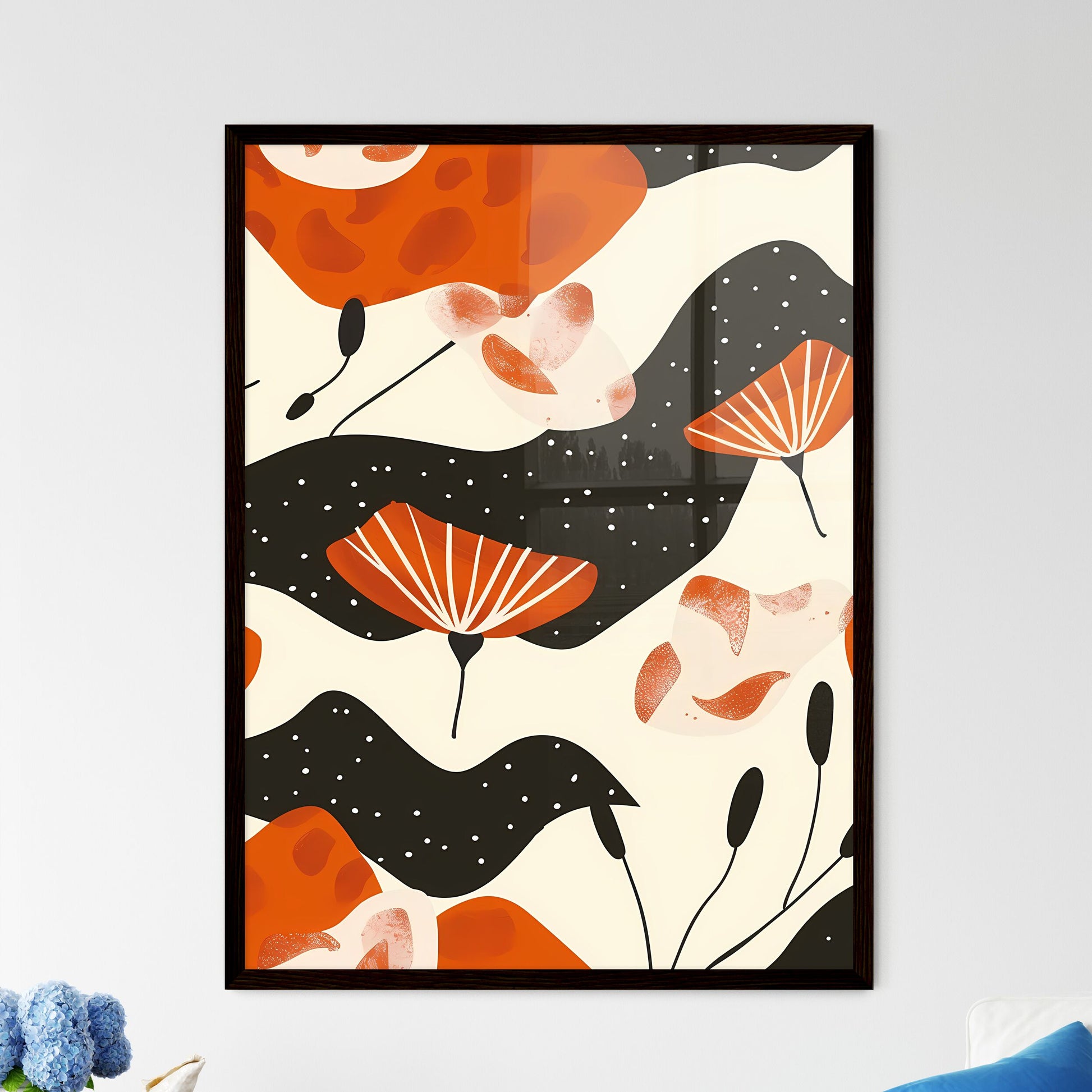 Whimsical Folkloric Geometric Florals: Organic Nature-Inspired Shapes Wall Art