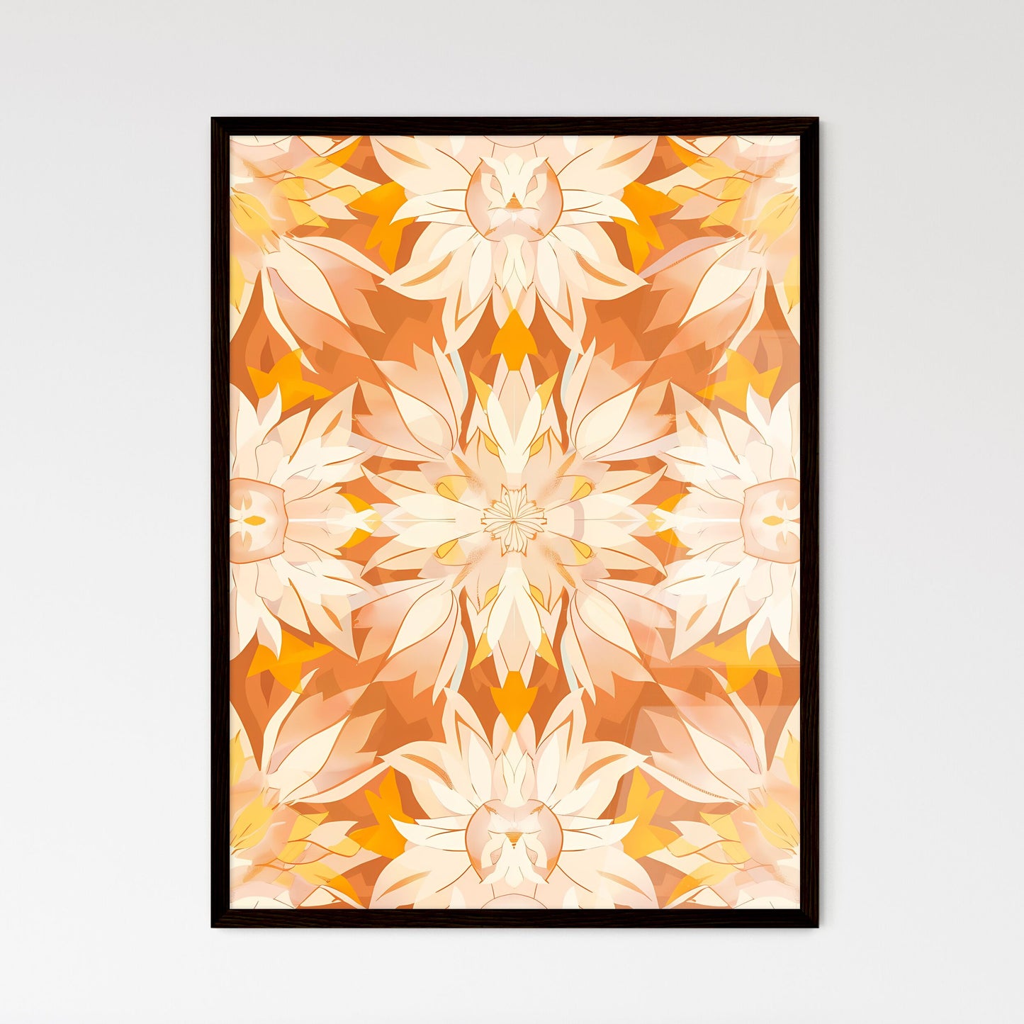 Mexican Floral Geometrical Shapes Non Unifor - Framed Art Print