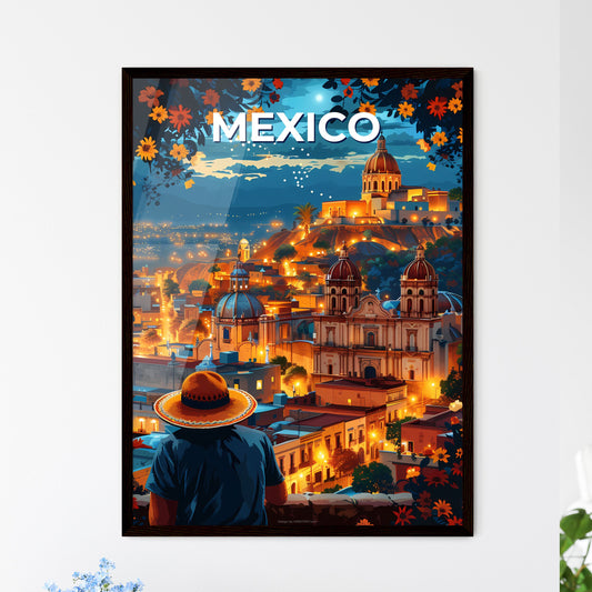Vibrant Mexico City Painting Art, Travel, City, Culture, Landscape, Latin America, North America, Travel Destination, Urban, Cityscape Framed Art