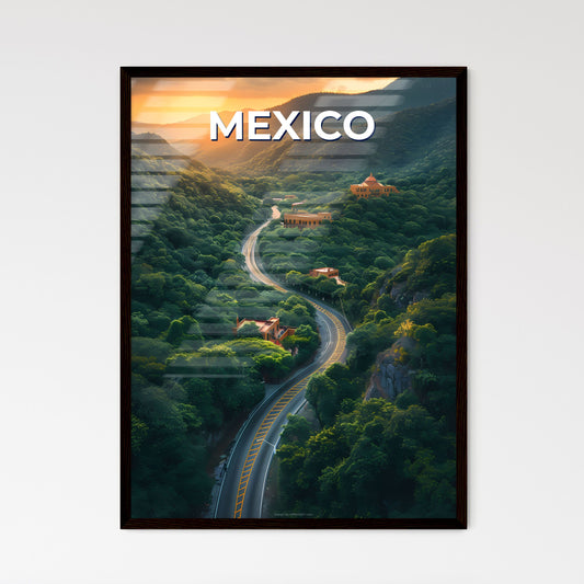 Vibrant Painting: Winding Road Through Forest in Mexico, North America, Art
