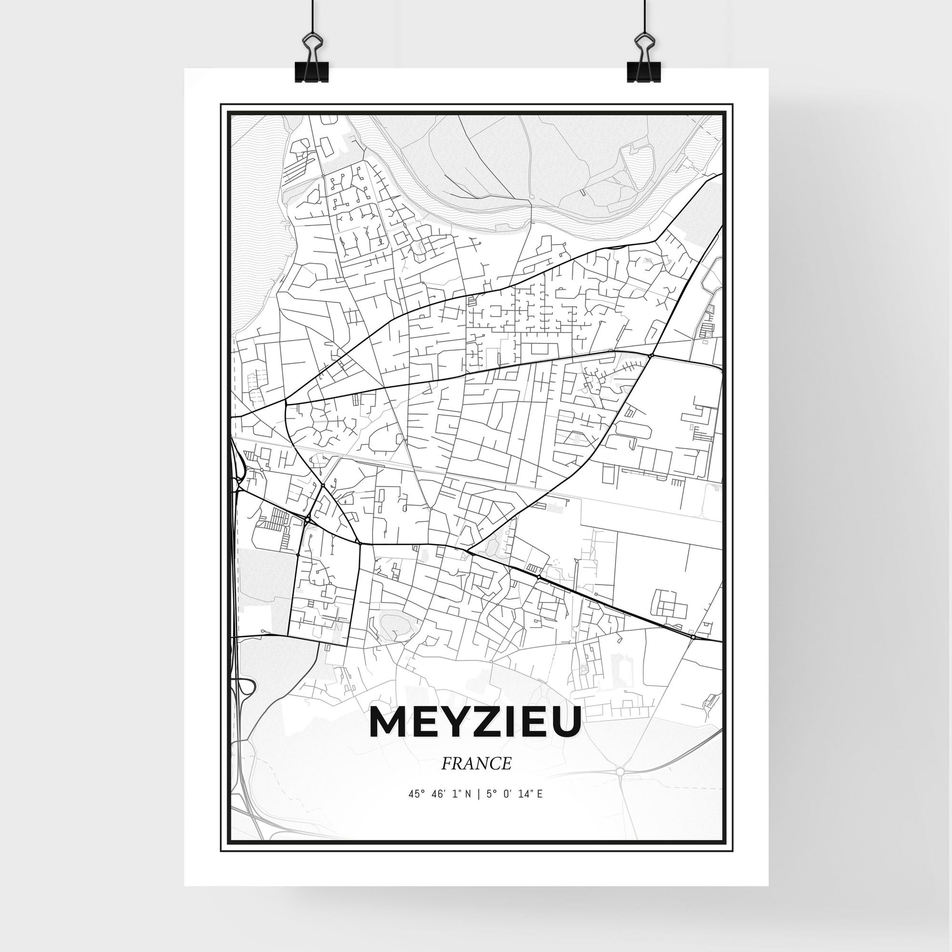 Meyzieu France - Premium City Map Poster