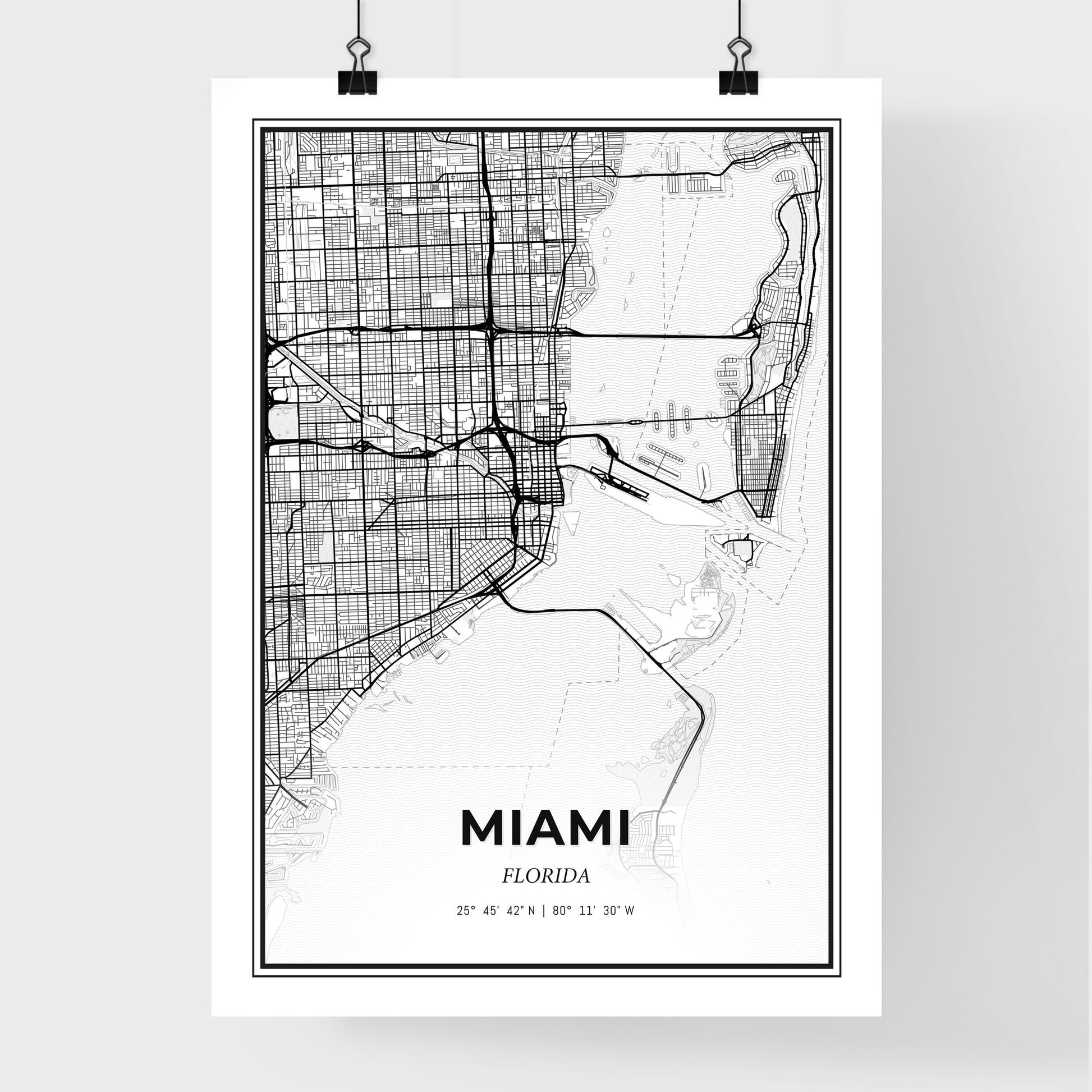 Miami Florida - Premium City Map Poster