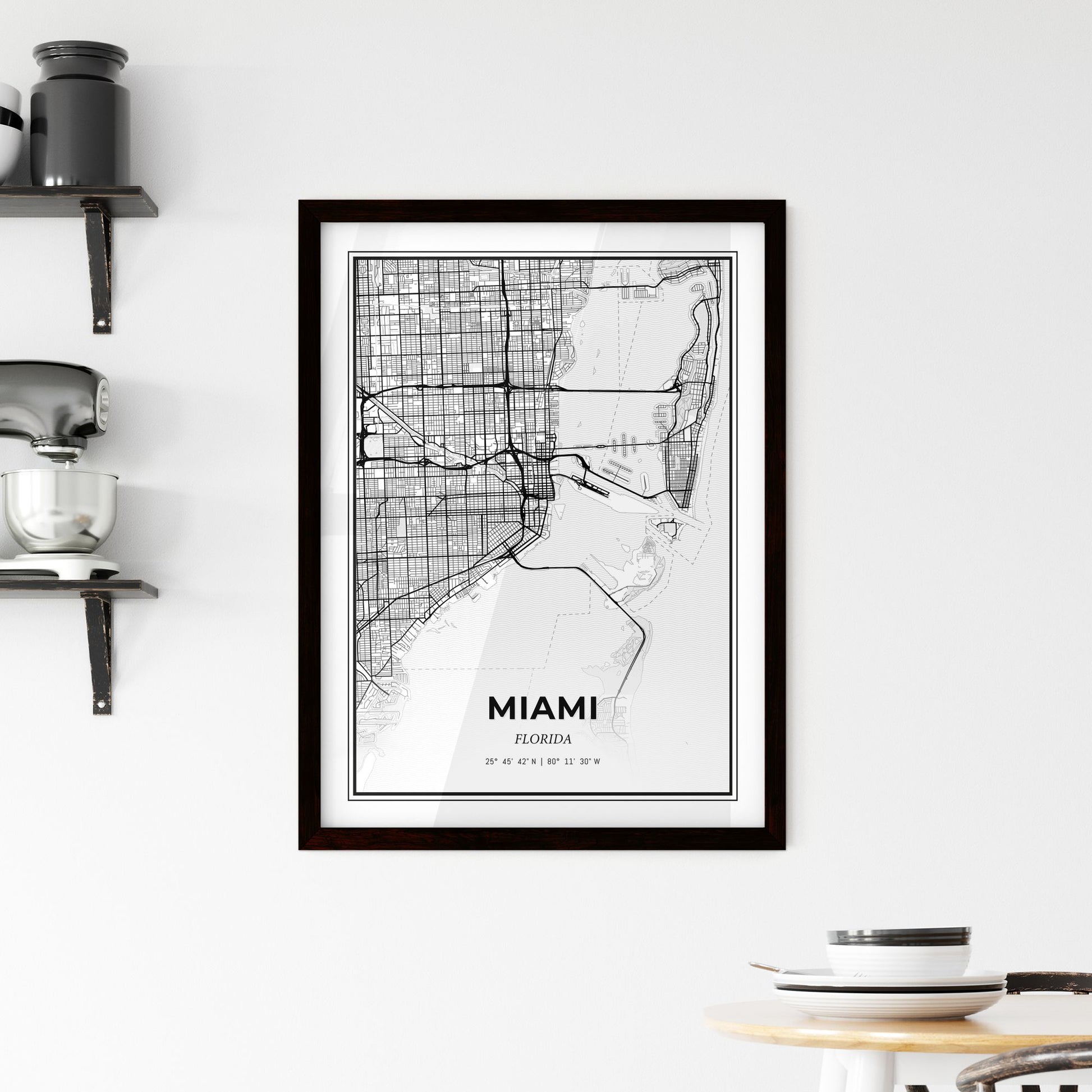 Miami Florida - Minimal City Map