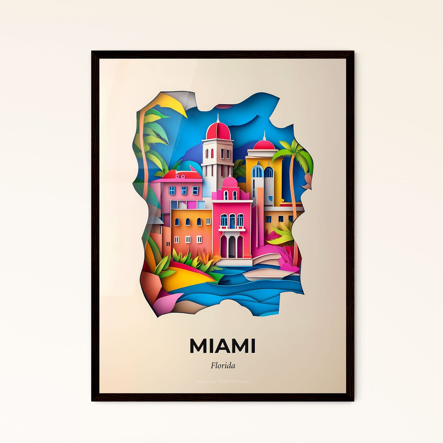 Vivid Miami, Florida - a colorful city with palm trees