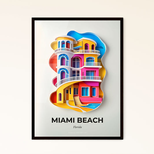 Vivid Miami Beach, Florida - a colorful building with a spiral staircase going up to it