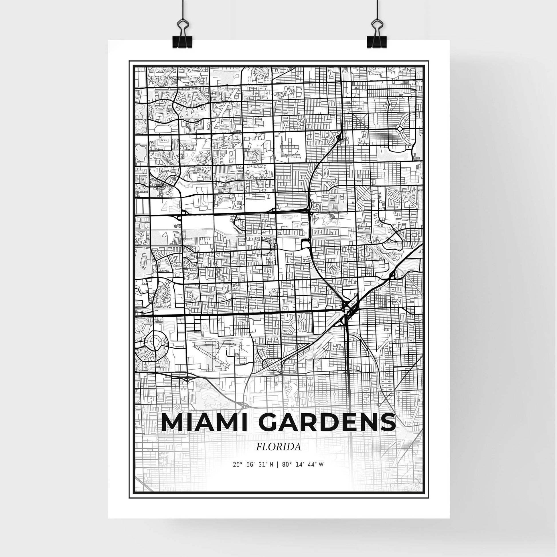 Miami Gardens Florida - Premium City Map Poster