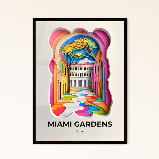 Vivid Miami Gardens, Florida - a colorful picture of a building with a tree