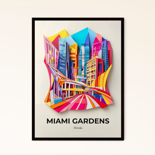 Vivid Miami Gardens, Florida - a colorful cityscape with a clock on the wall