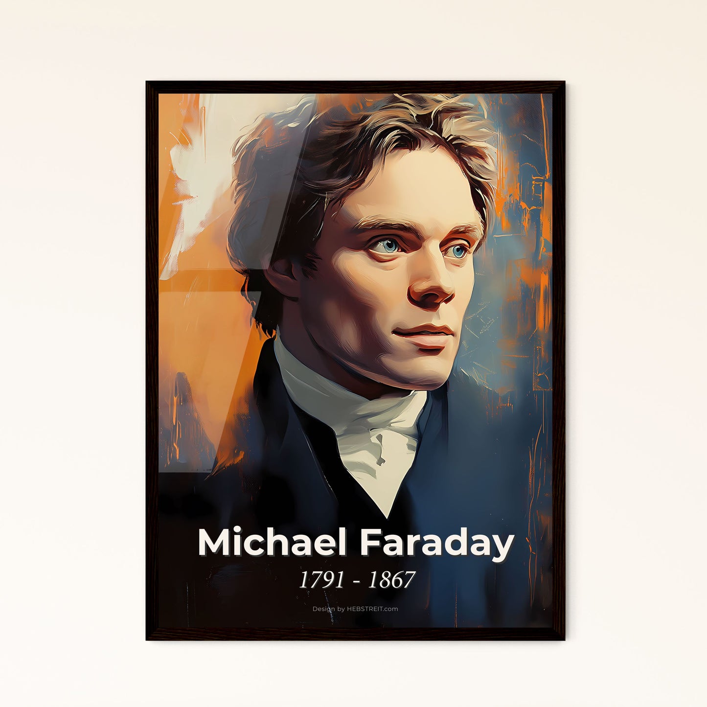 Portrait of Michael Faraday, 1791 - 1867. Impressionistic painting of a man looking to the side.