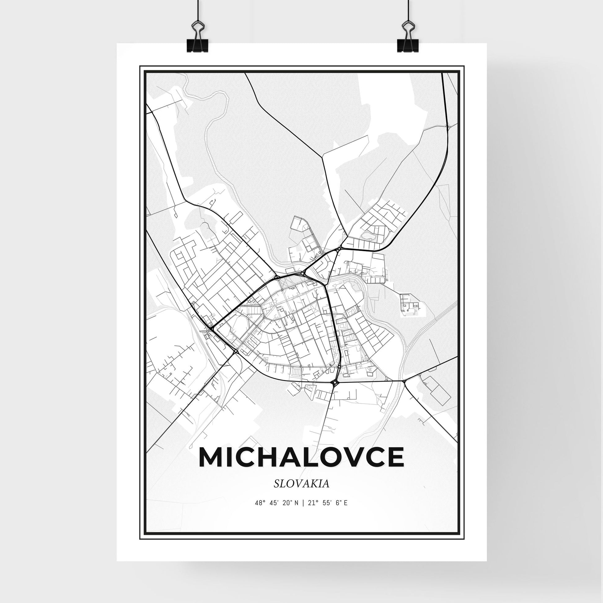 Michalovce Slovakia - Premium City Map Poster