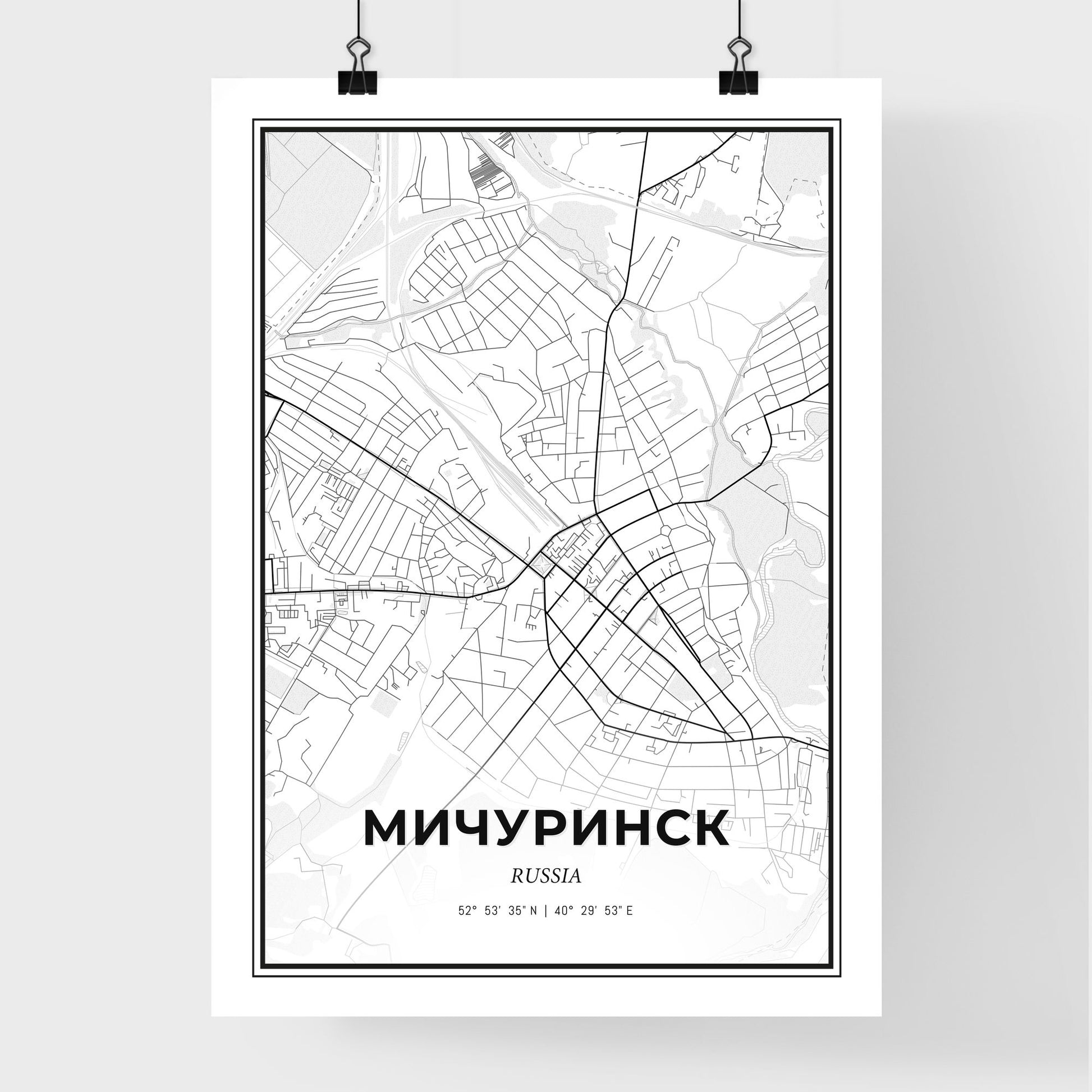 Michurinsk Russia - Premium City Map Poster