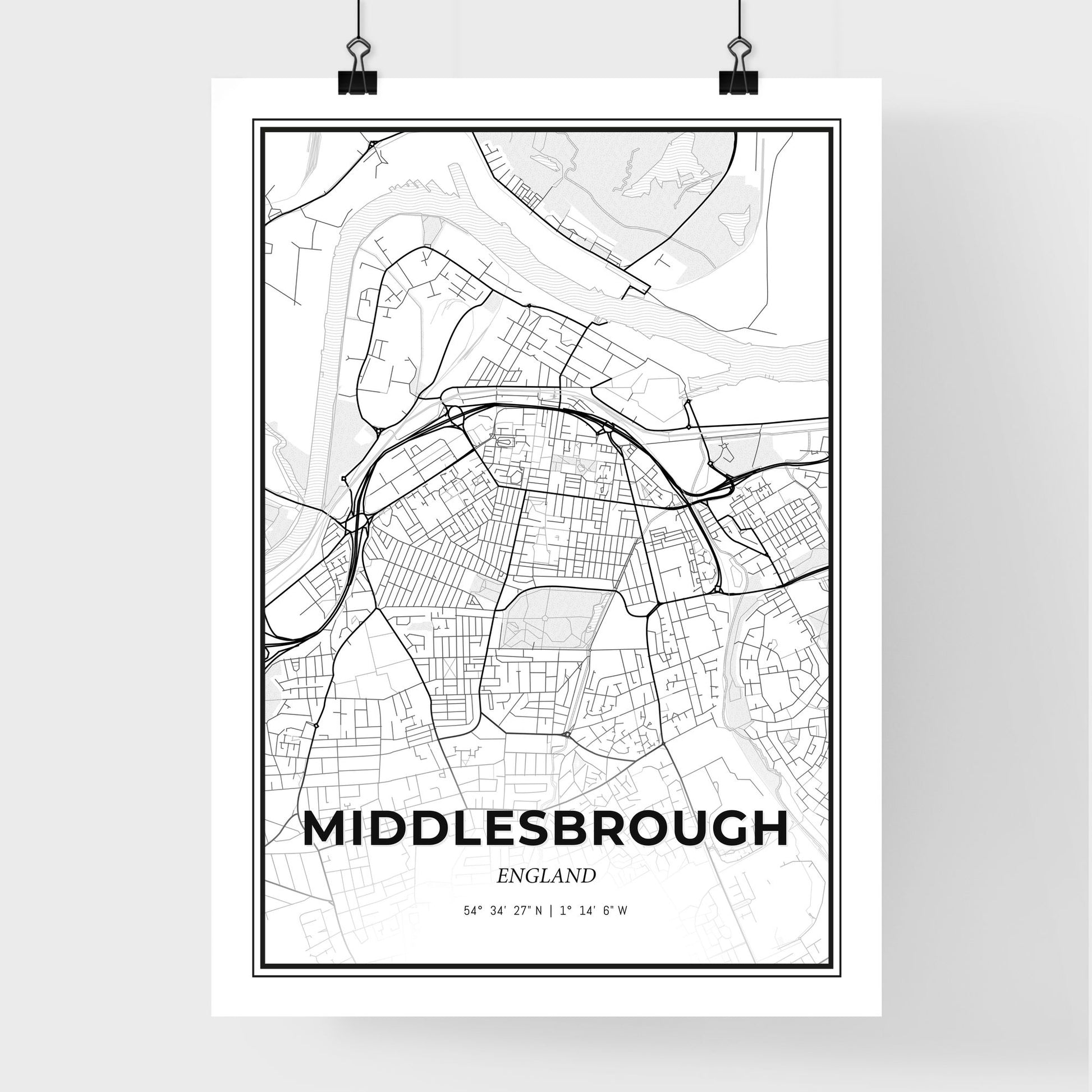 Middlesbrough England - Premium City Map Poster