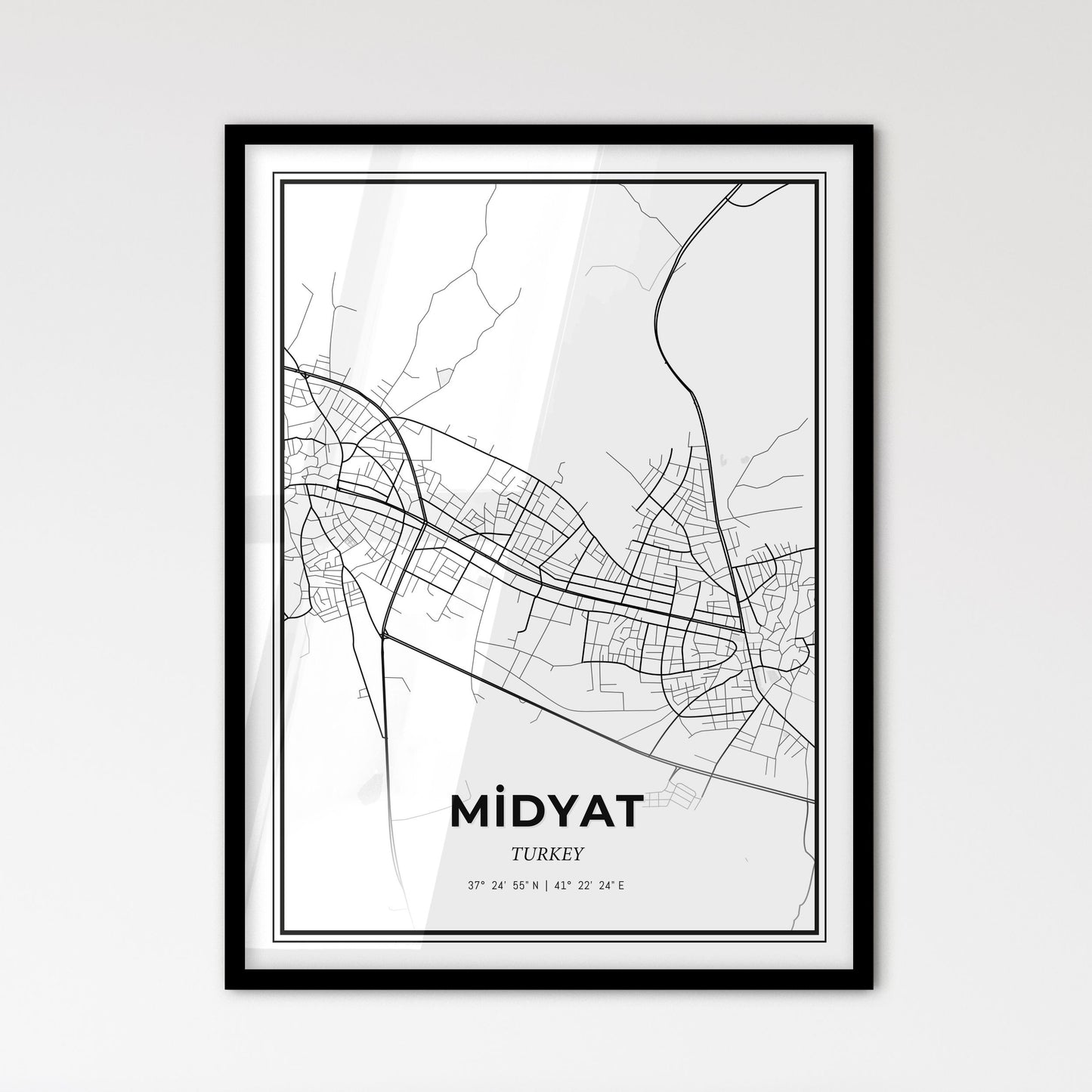 Midyat Turkey - Scandinavian Style City Map for Modern Home Decor