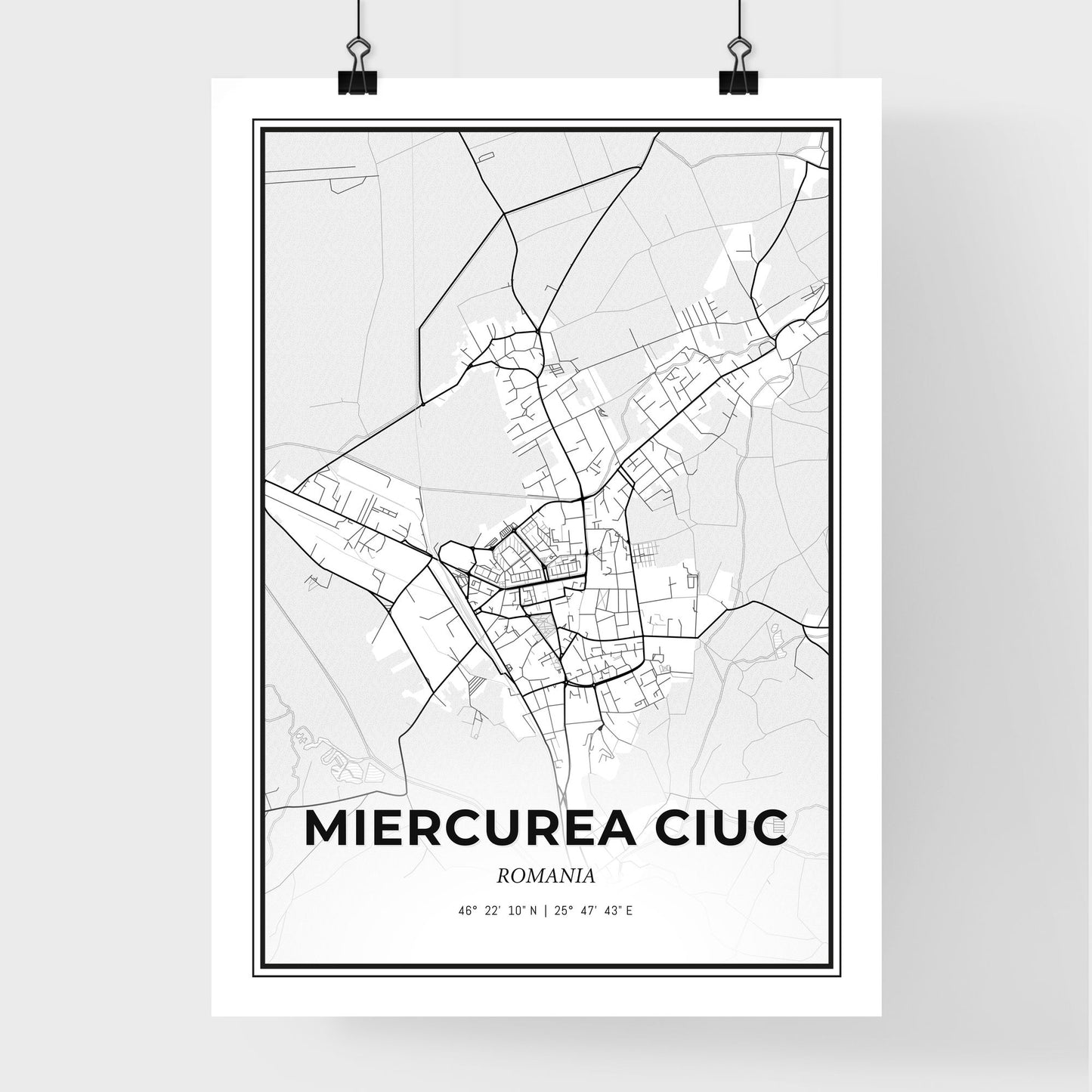 Miercurea Ciuc Romania - Premium City Map Poster