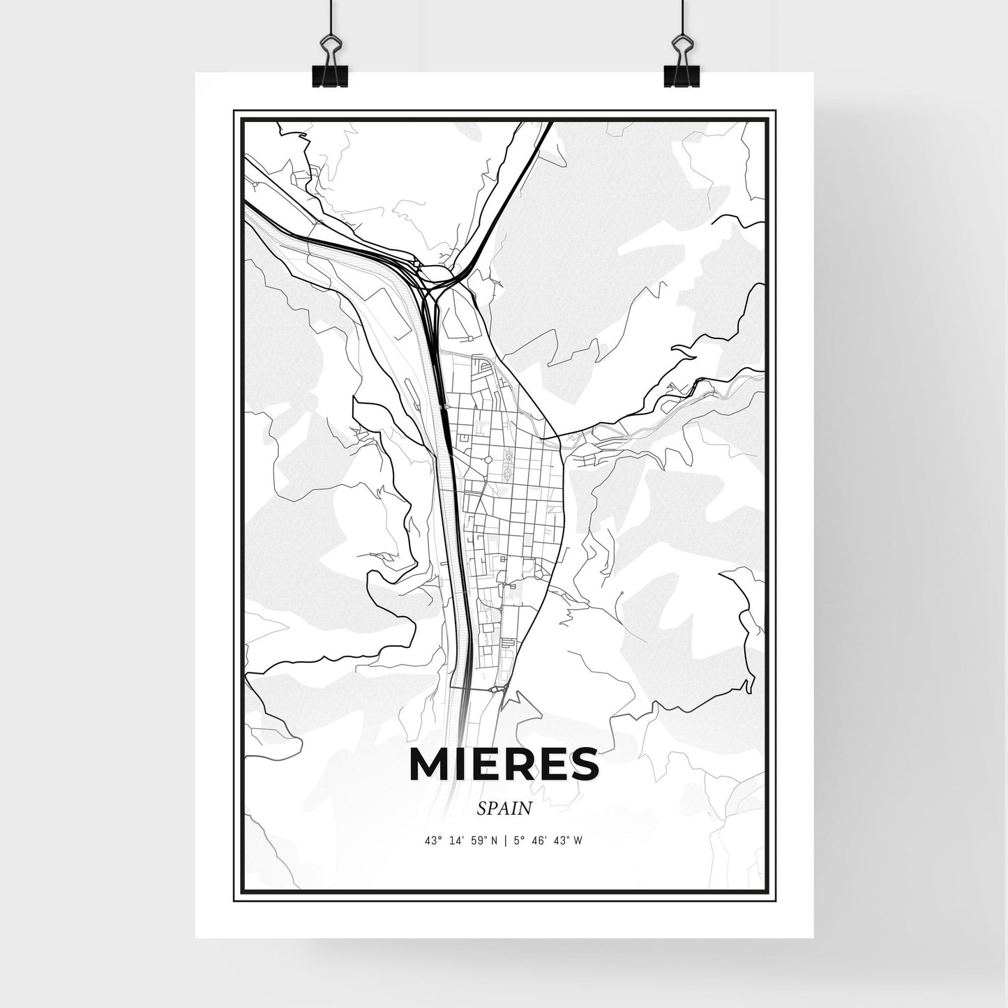 Mieres Spain - Premium City Map Poster