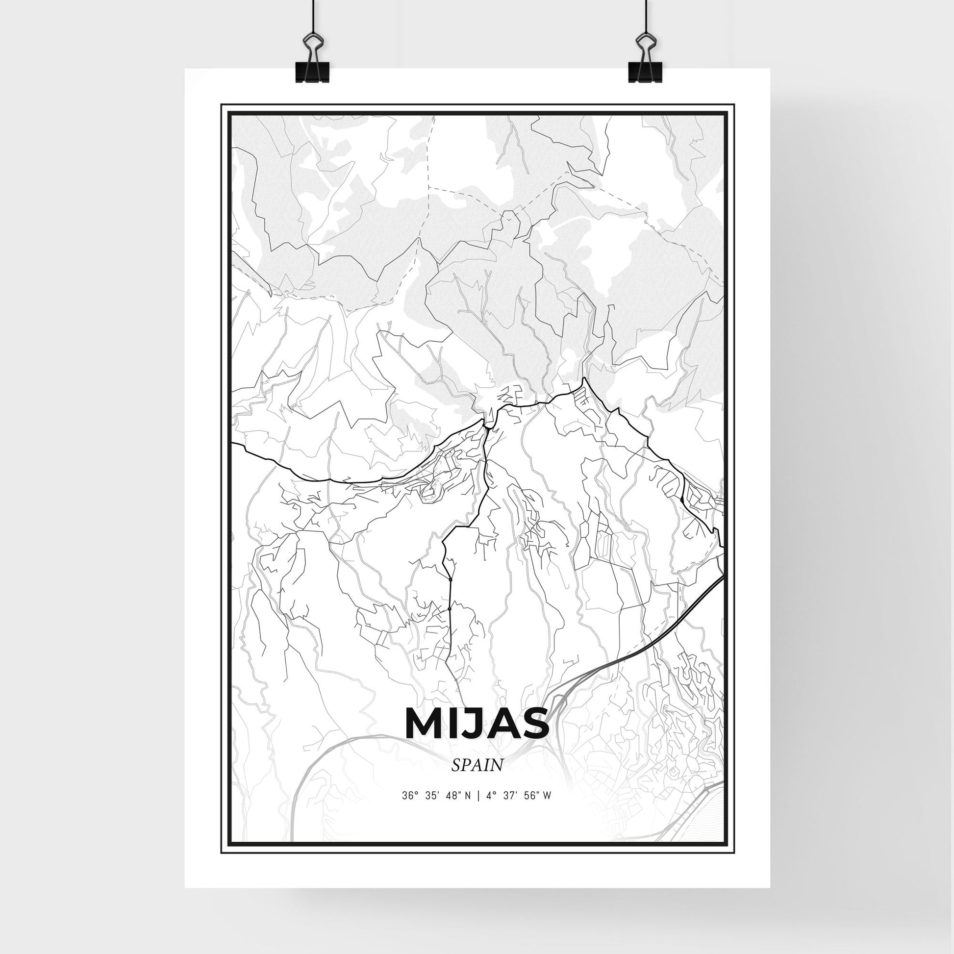 Mijas Spain - Premium City Map Poster