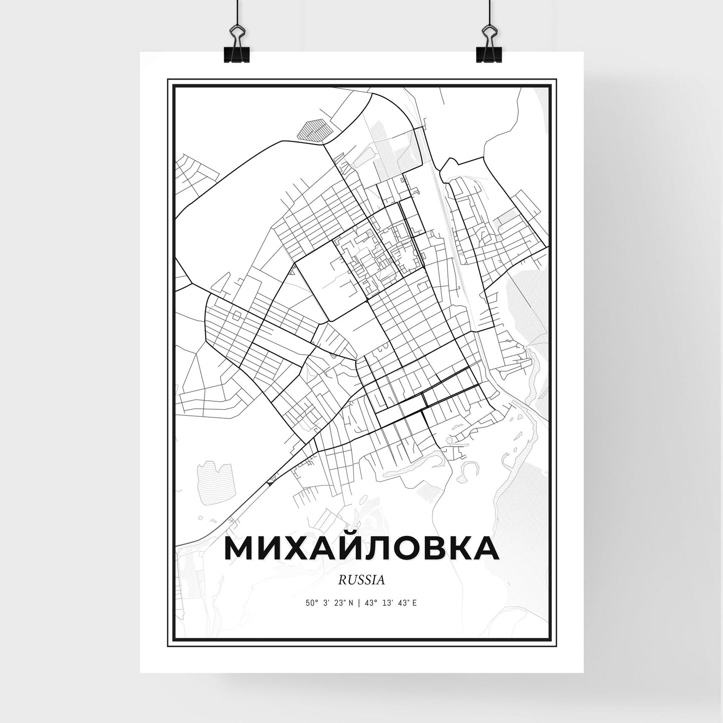 Mikhaylovka Russia - Premium City Map Poster