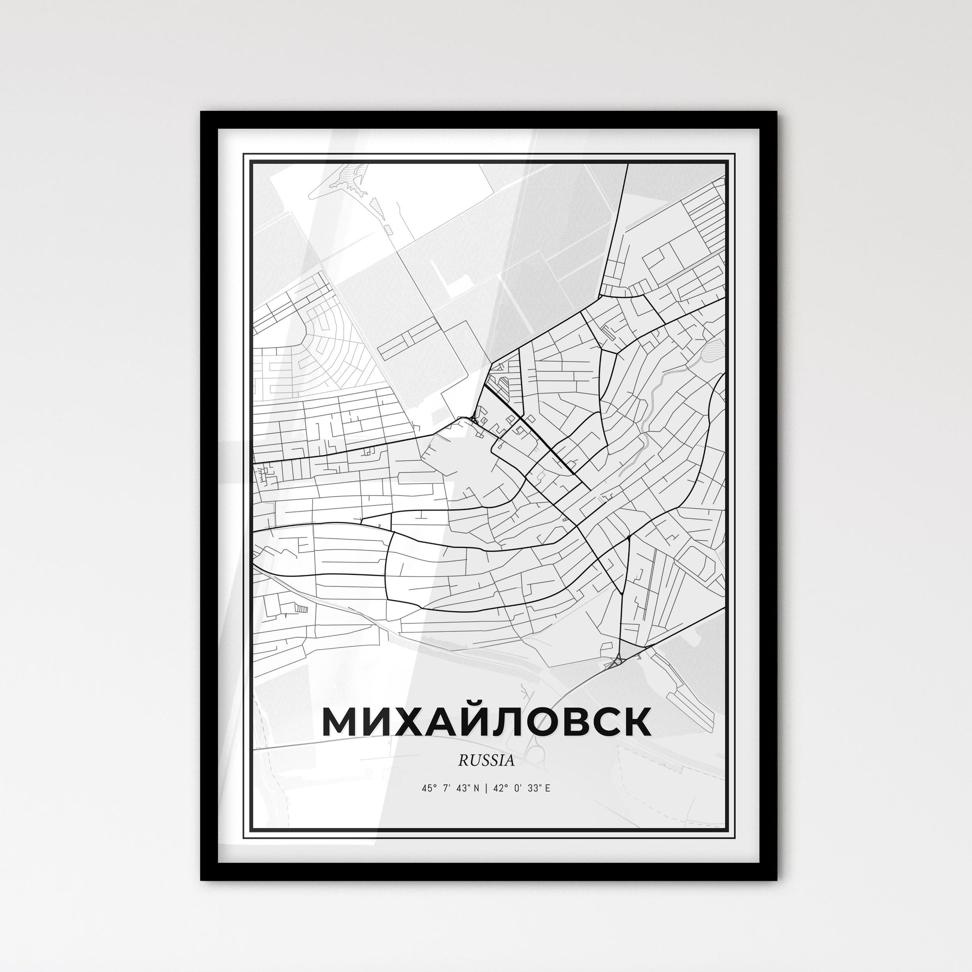 Mikhaylovsk Russia - Scandinavian Style City Map for Modern Home Decor