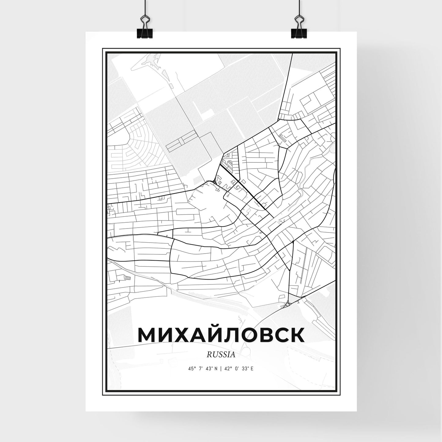 Mikhaylovsk Russia - Premium City Map Poster