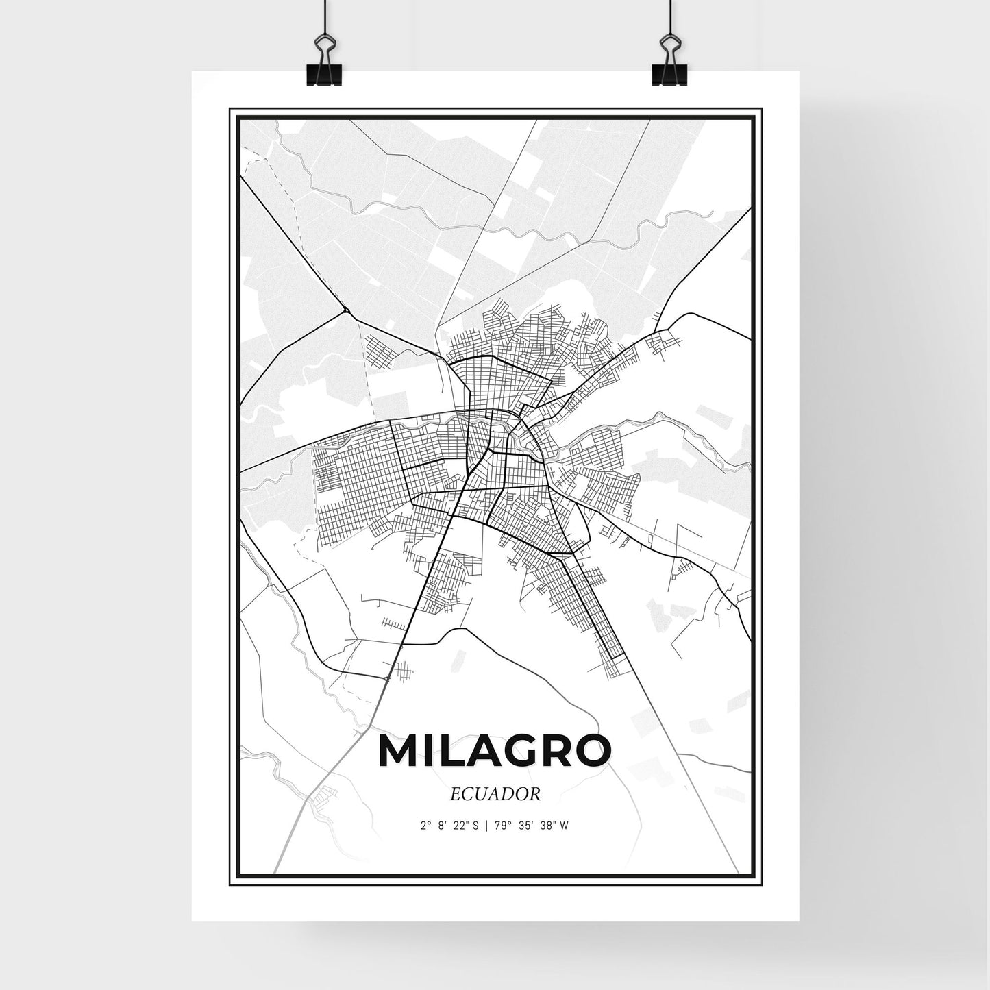 Milagro Ecuador - Premium City Map Poster