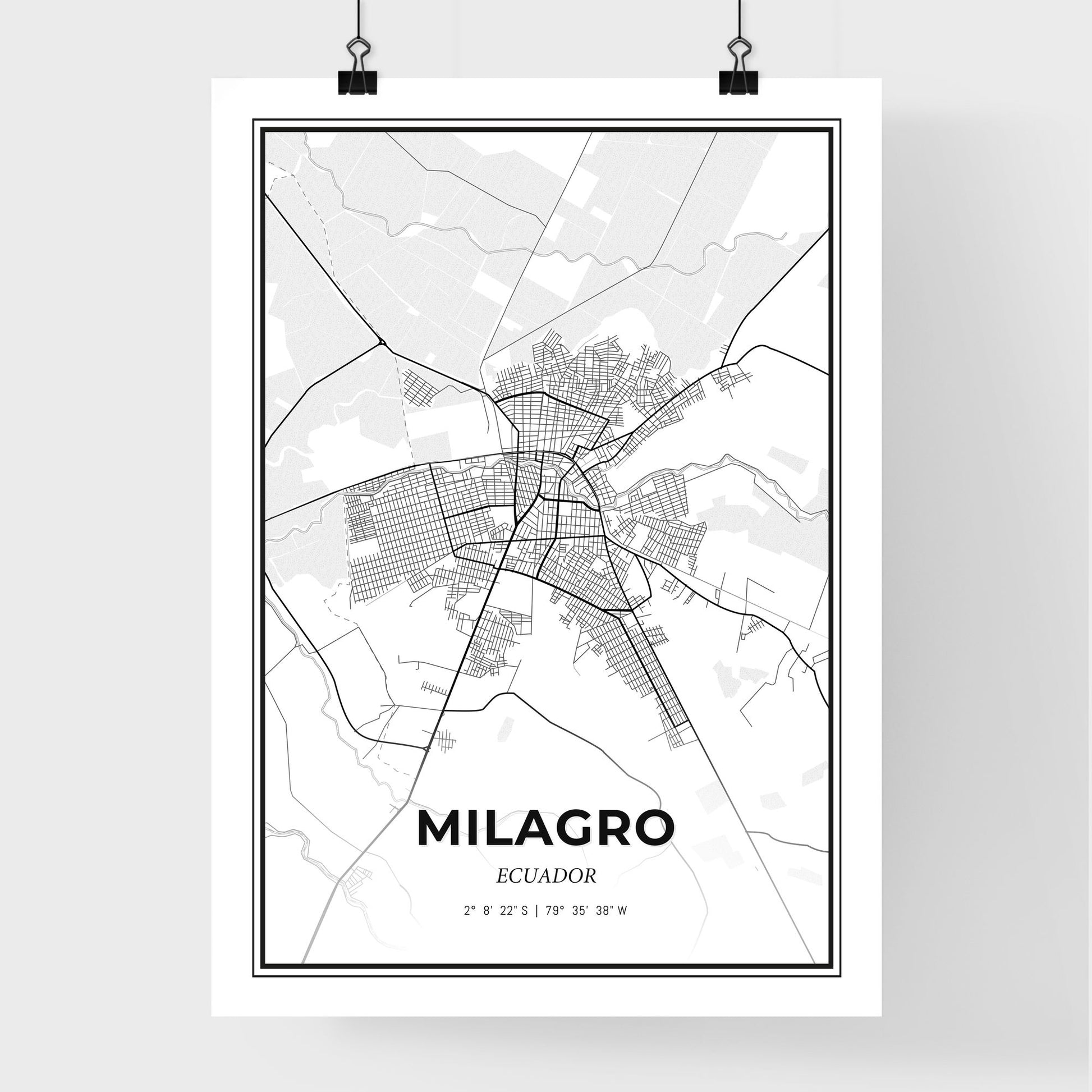 Milagro Ecuador - Premium City Map Poster