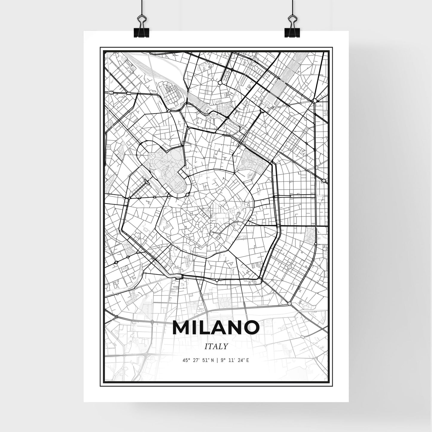 Milan Italy - Premium City Map Poster